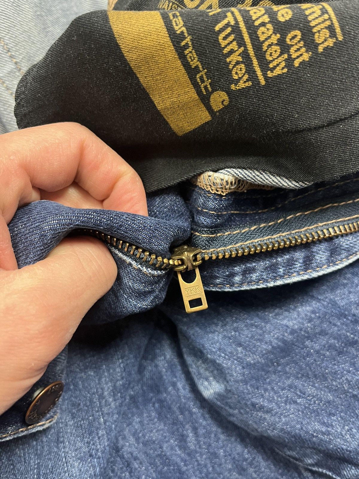 Carhartt × Vintage Carhartt Ranch Jeans Work Pants Faded Blue Denim 33x32 Size US 33 - 17 Thumbnail
