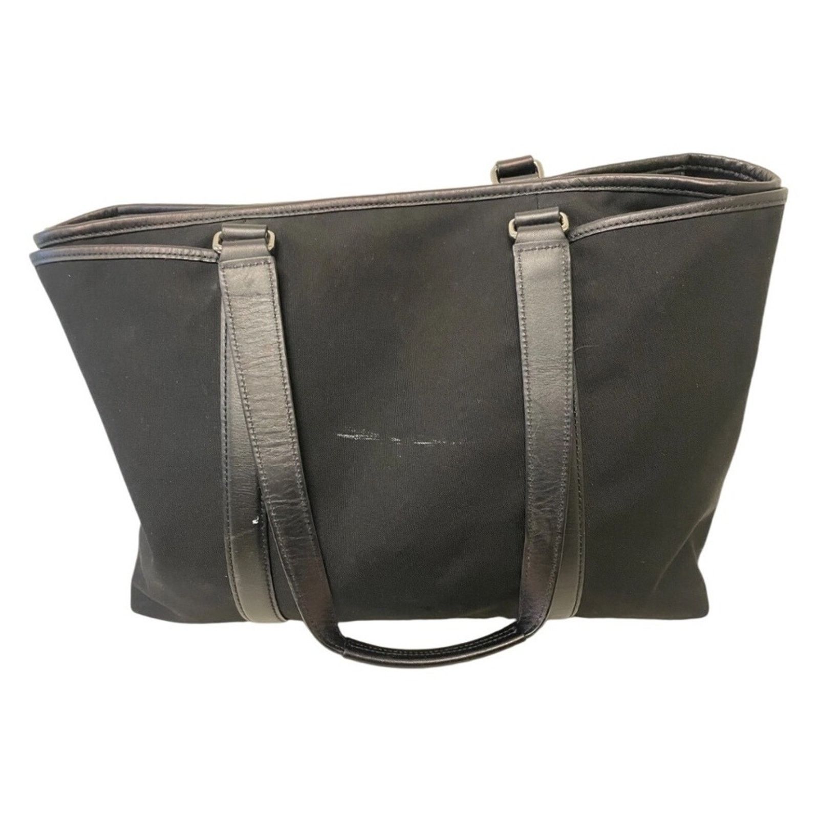 Coach Coach Black Nylon Leather Trim Tote Bag Classic Top Size ONE SIZE - 7 Thumbnail