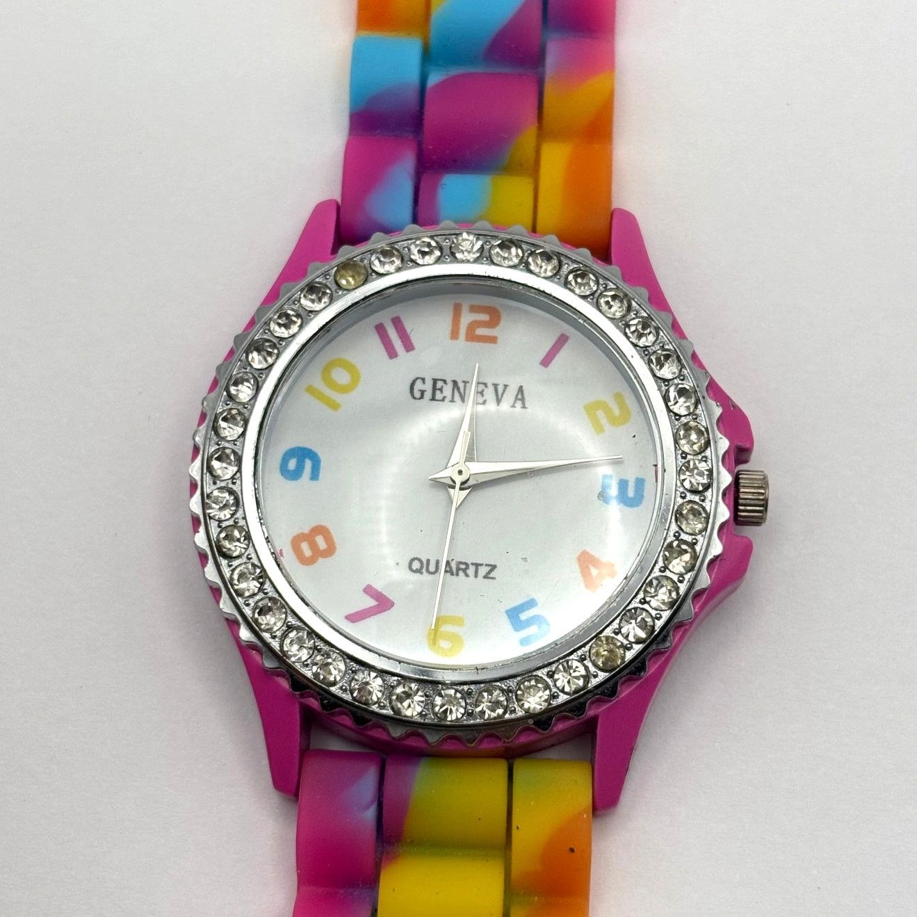 Geneva Pink & Blue Crystal Geneva Men's Watch Size ONE SIZE - 3 Thumbnail