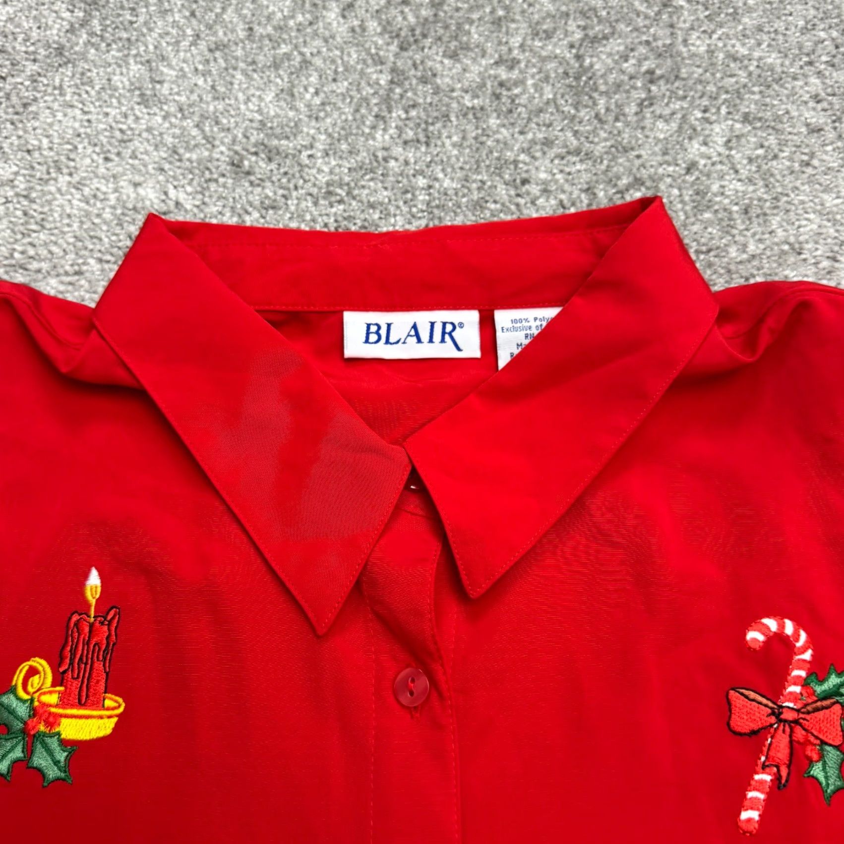 Blair VINTAGEPen Blair Christmas Holiday Shirt Button-Up Shirt Womens XL Red Santa Penguin NWOT Size XL / US 12-14 / IT 48-50 - 5 Thumbnail