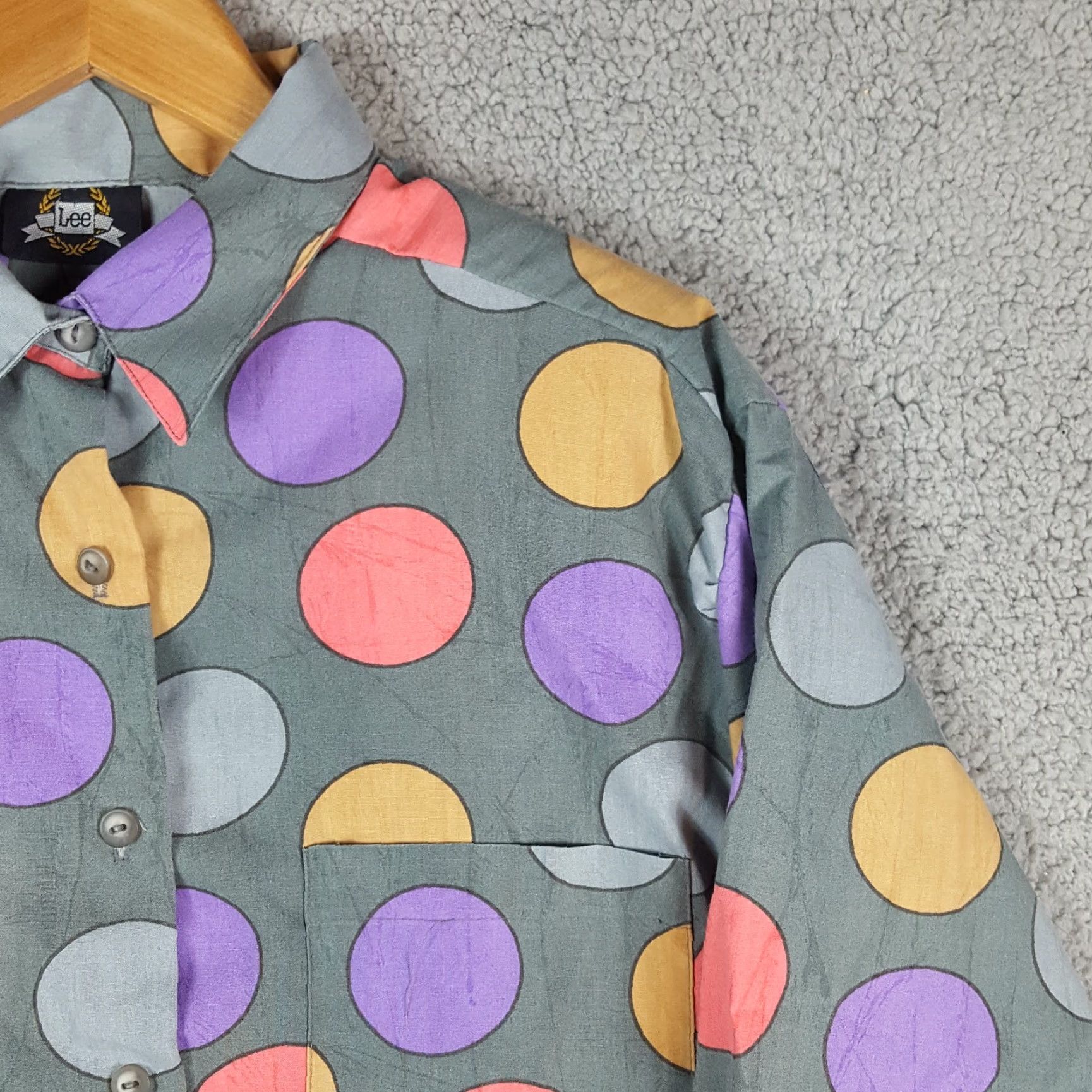 Lee Vintage Lee Women's Polka Dot Shirt Size L Retro 80s Disco Casual Breathable Cotton Size L / US 10 / IT 46 - 3 Thumbnail