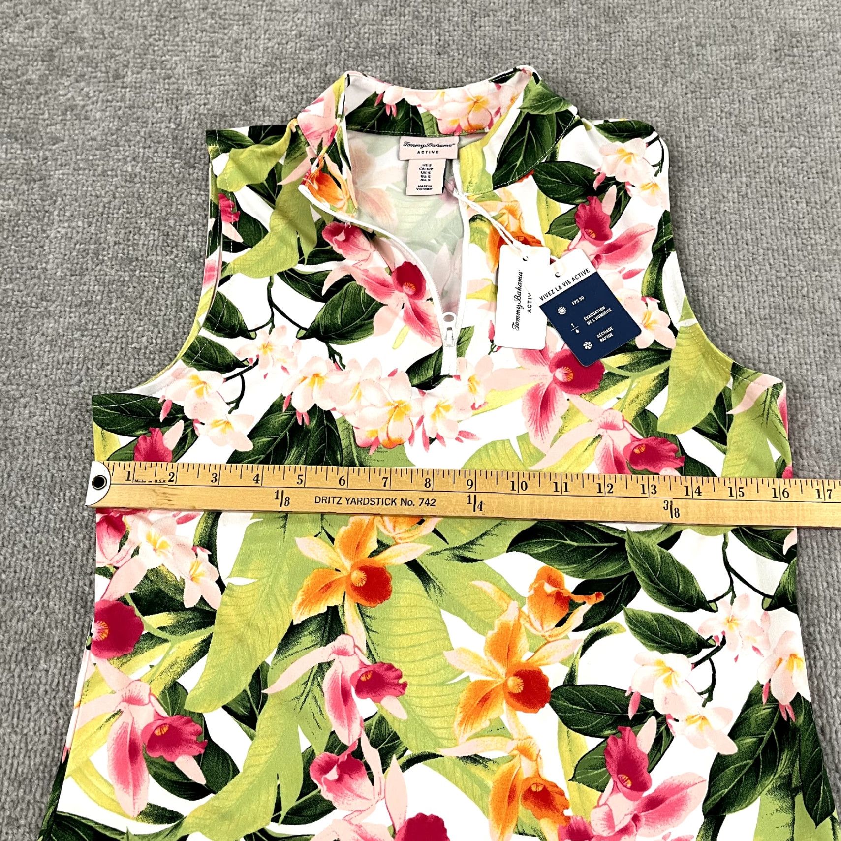 Tommy Bahama TOMMY BAHAMA Pullover Womens Small White Floral Hawaiian Quarter Zip Active Golf Jacket Shirt Size S / US 4 / IT 40 - 5 Thumbnail