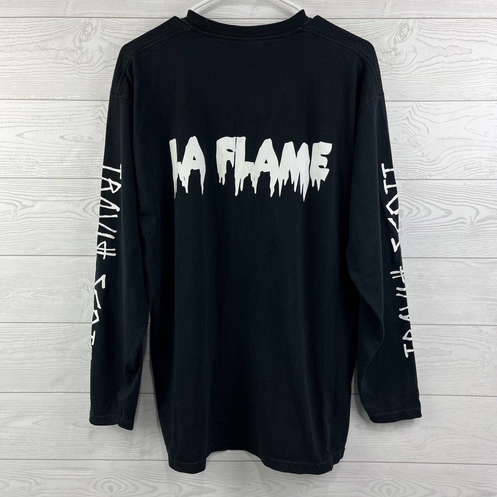 Fruit Of The Loom Travis Scott La Flame Fan Shirt Size Large Black Long Sleeve Size US L / EU 52-54 / 3 - 6 Thumbnail
