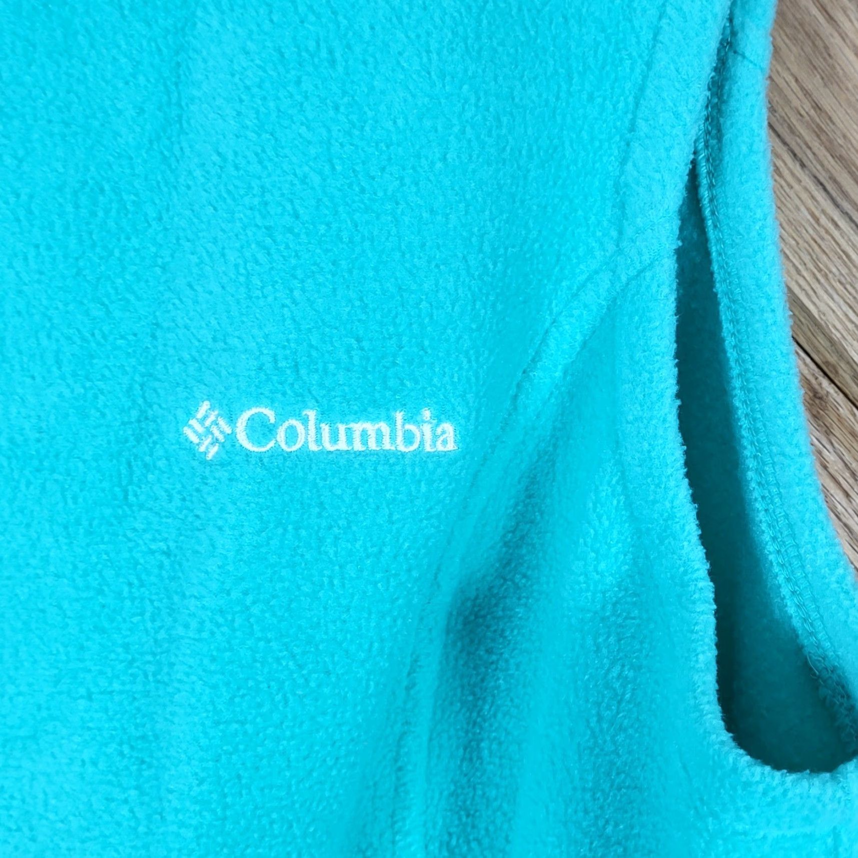 Vintage Columbia Fleece Vest Womens Large Full Zip Sleeveless Turquoise Blue Vest Size L / US 10 / IT 46 - 4 Thumbnail
