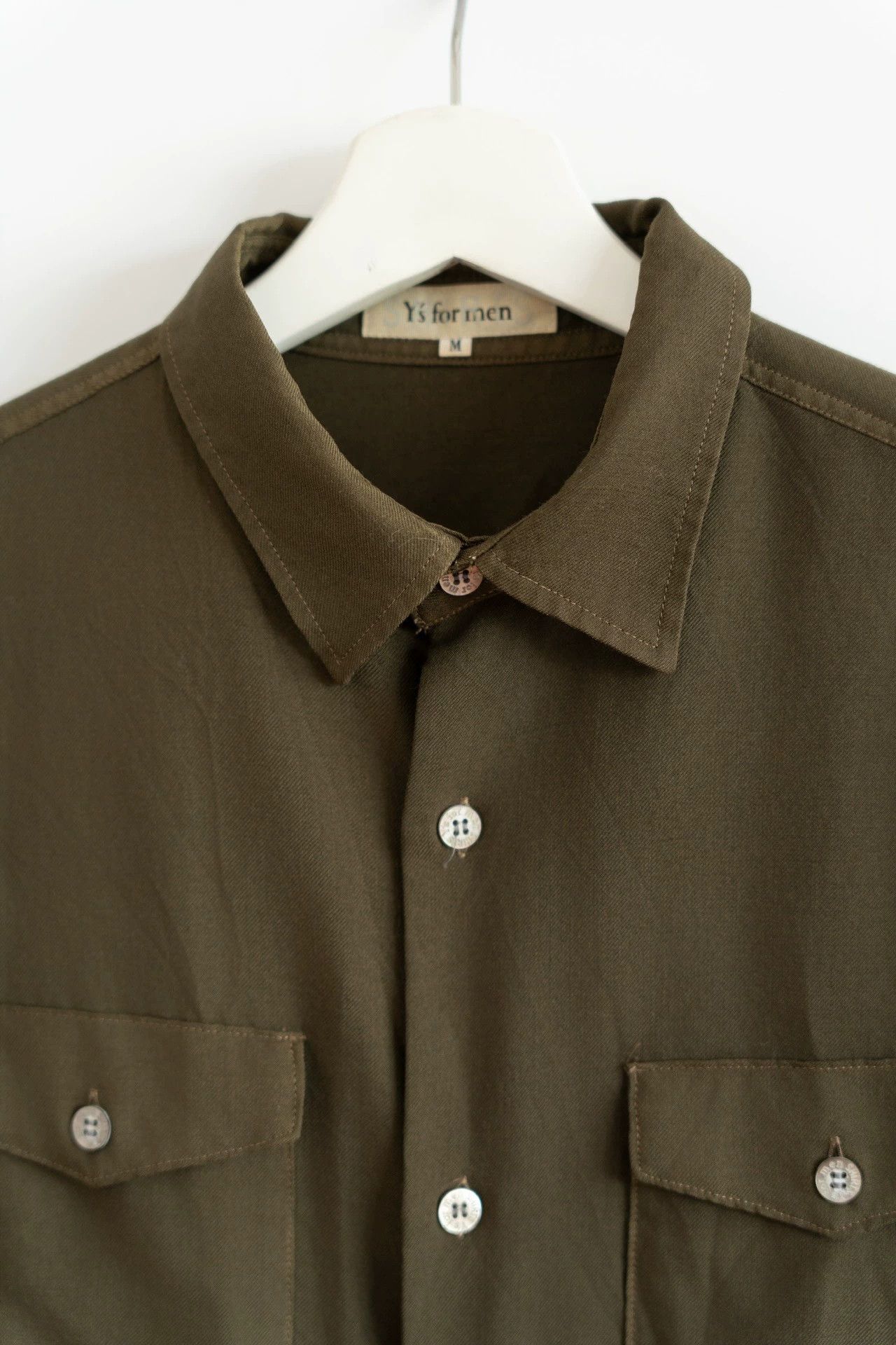 Yohji Yamamoto Yohji Yamamoto 90s Y's for men Olive Wool Shirt Size US M / EU 48-50 / 2 - 3 Thumbnail