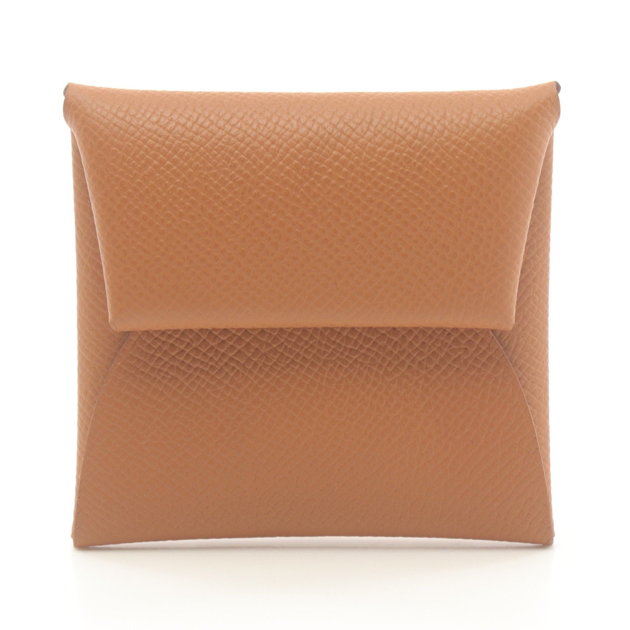 Hermes Hermes Bastia Gold Coin Purse Veau Epsom Light Brown Silver Hardware Double Engraved Size ONE SIZE - 1 Thumbnail