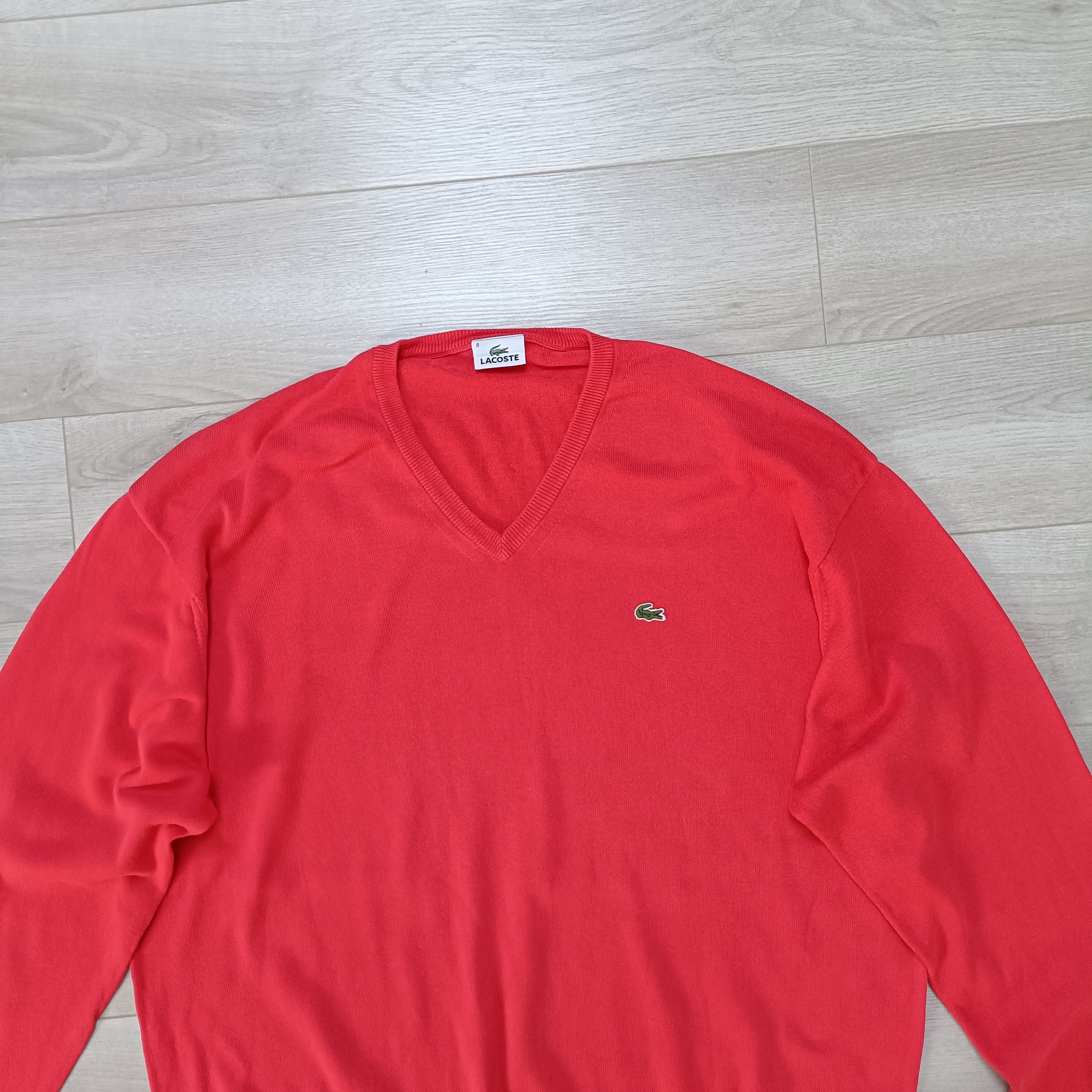 Lacoste Men's Pink Cotton V-Neck Sweater Pullover ! Size US XXL / EU 58 / 5 - 2 Thumbnail