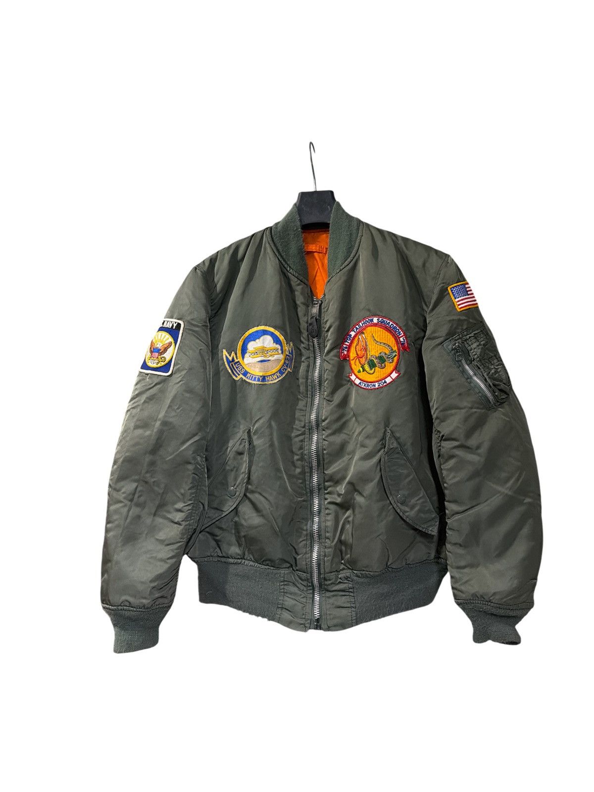 Vintage "Vintage US Military MA-1 Bomber Jacket Flight Nylon Green" Size US M / EU 48-50 / 2 - 3 Thumbnail