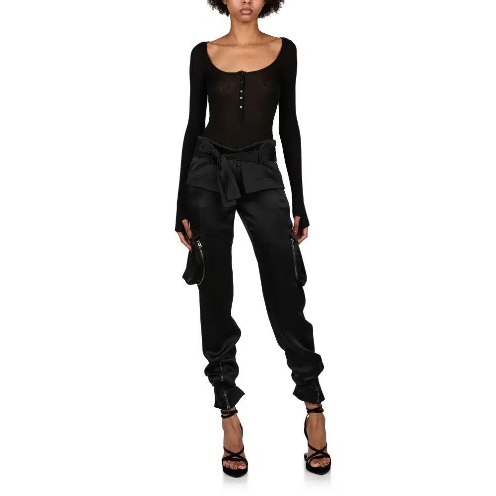 Tom Ford o1loc1c0625 BOK038 Cashmere Silk Bodysuit in Black Size S / US 4 / IT 40 - 2 Thumbnail