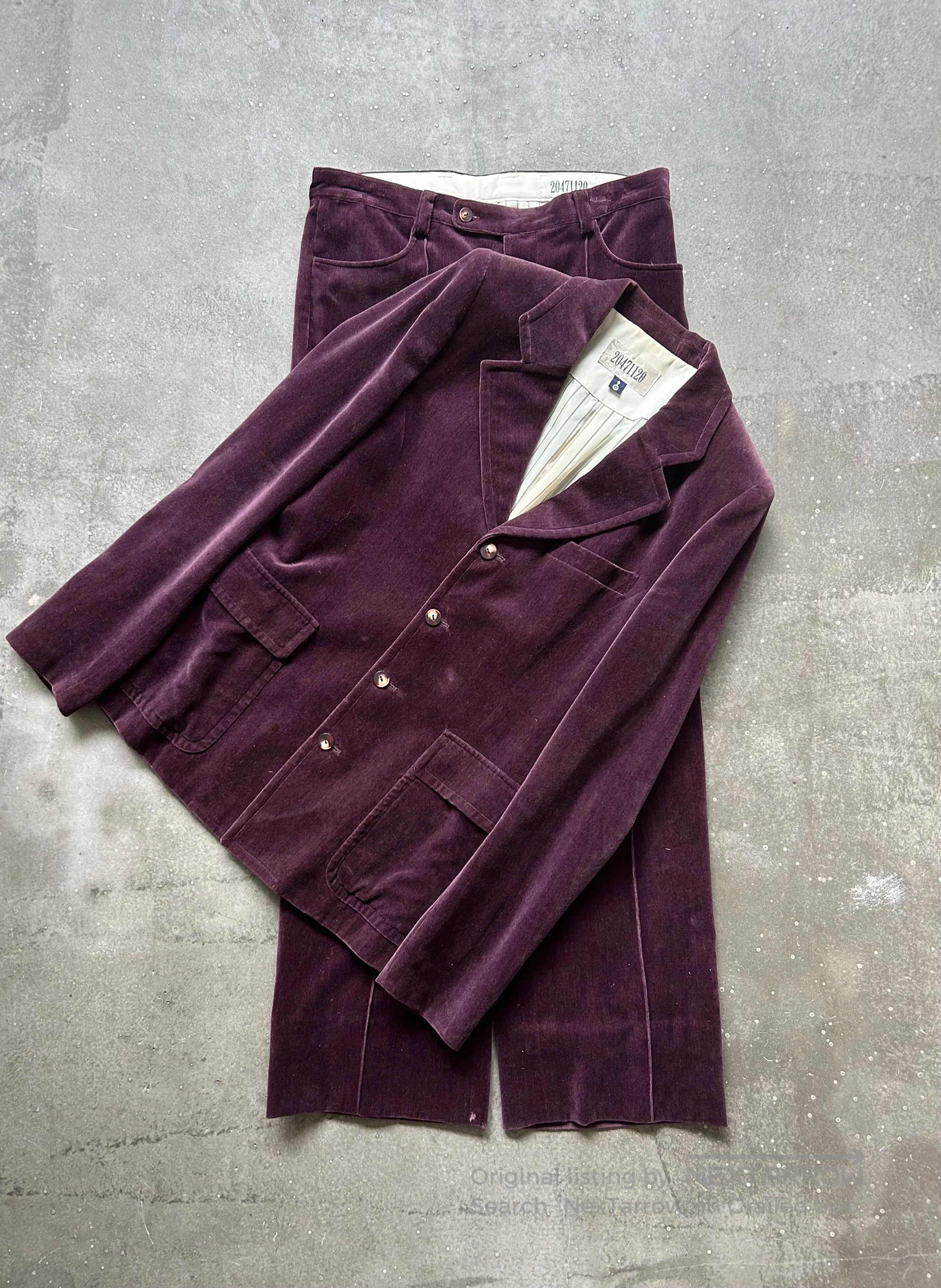 Japanese Brand burgundy notch lapel suit set. Size US M / EU 48-50 / 2 - 1 Thumbnail