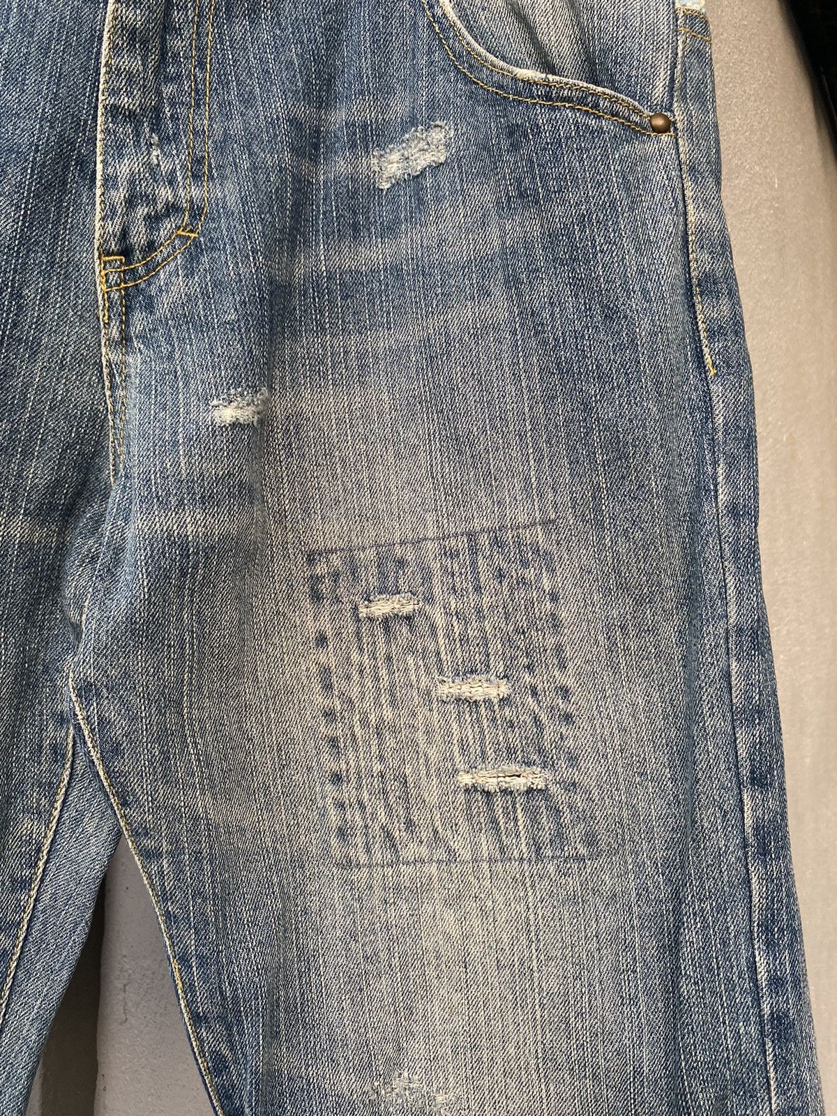 Japanese Brand × Vintage Vintage Sashiko Denim nice design Size US 35 - 2 Thumbnail