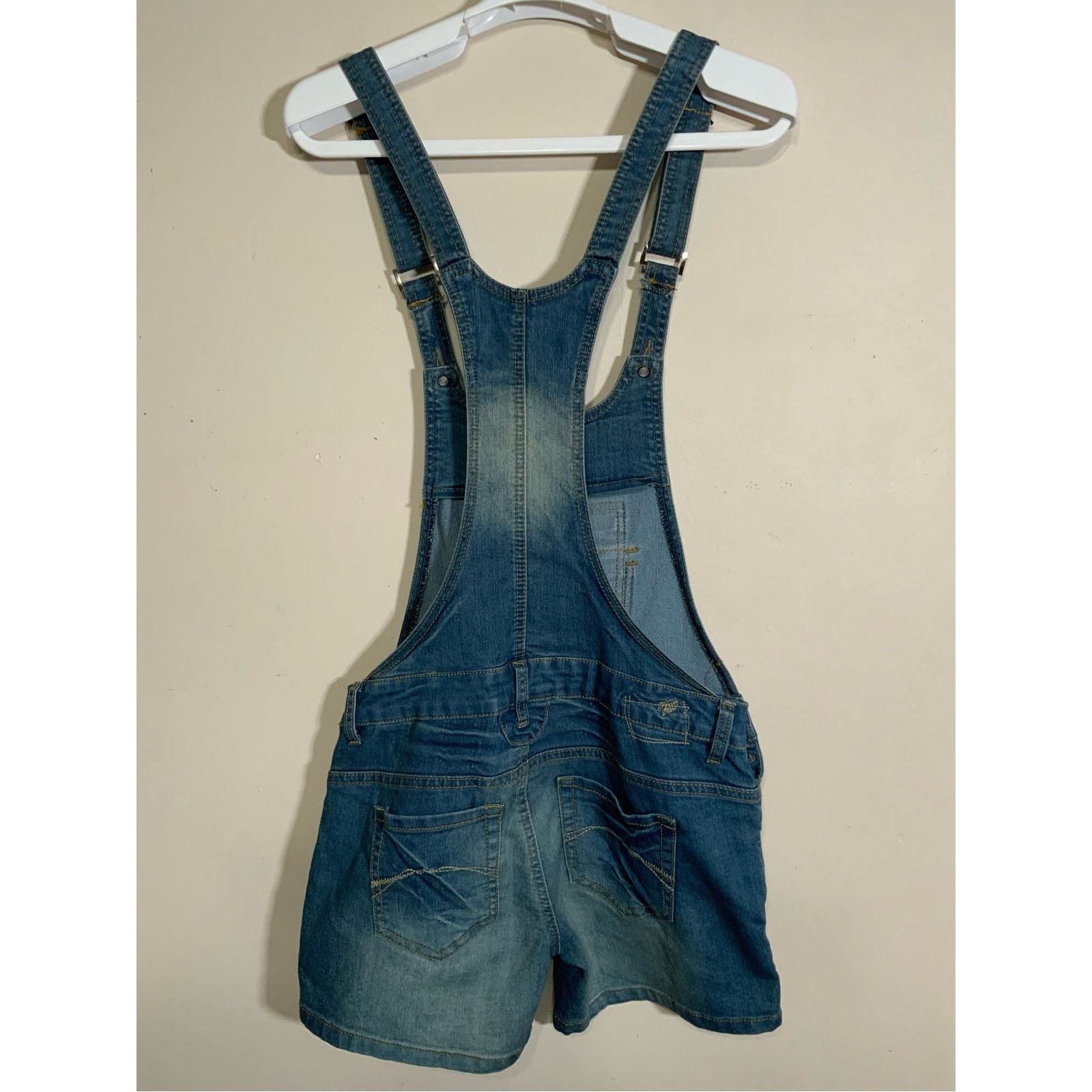 Unknown London Chi Ole Denim Architect Overalls Shorts Blue Women's S USED Size 27" / US 4 / IT 40 - 2 Thumbnail