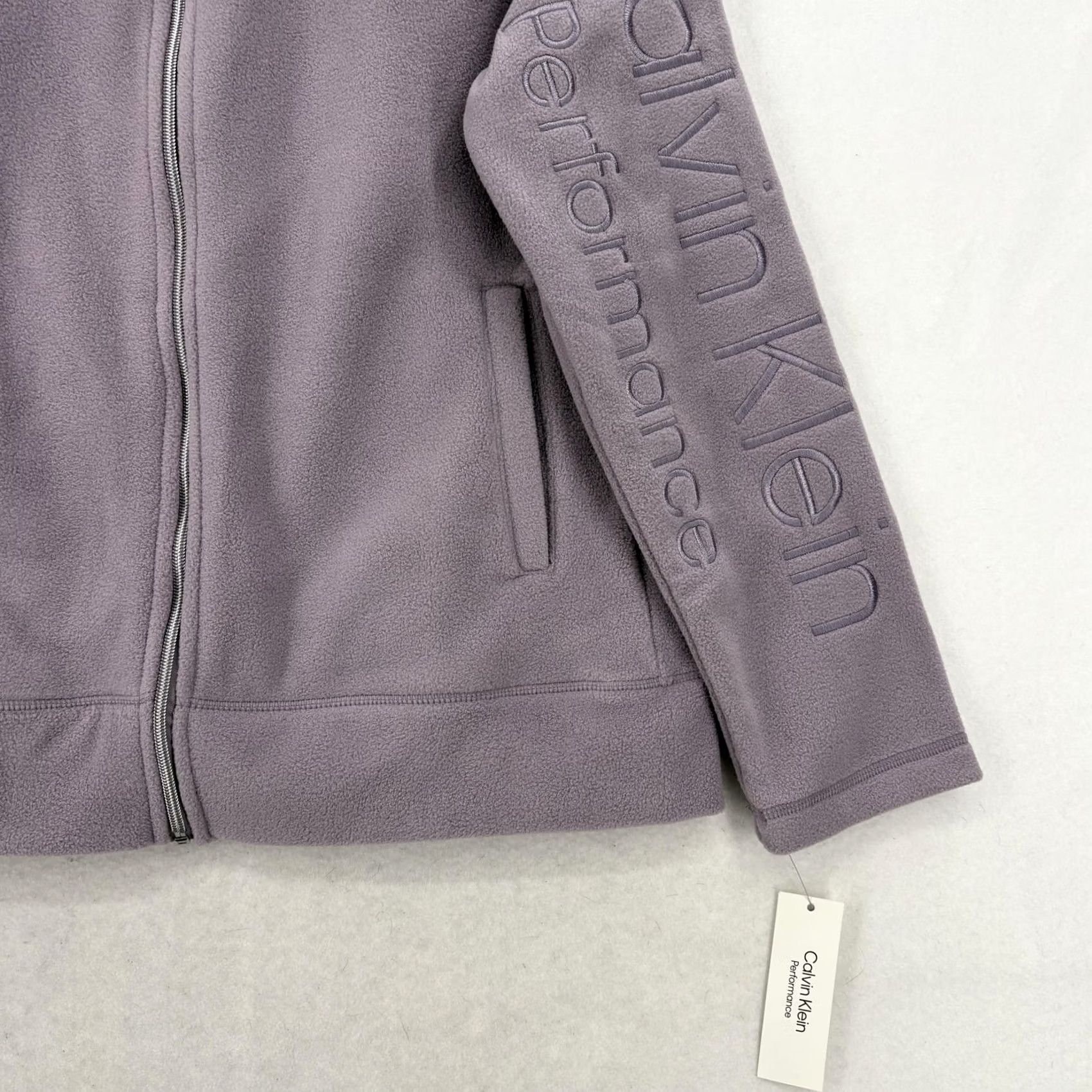 Calvin Klein Calvin Klein Performance Jacket Womens Large Purple Fleece Full Zip Logo Active Jacket Size L / US 10 / IT 46 - 3 Thumbnail