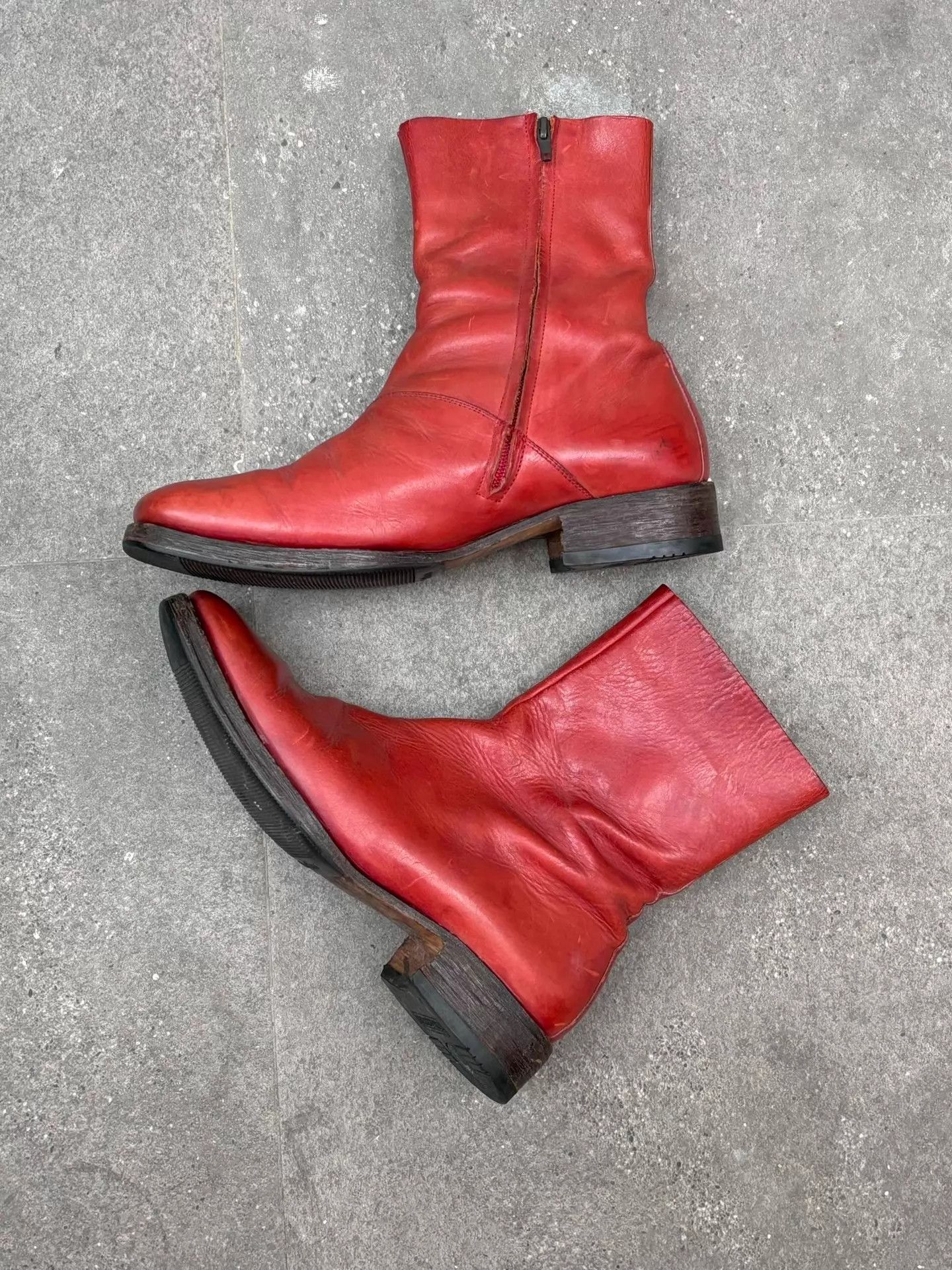 Maison Margiela MMM Artisanal Blood Red SquareToe Boot 43 S/S02 Size US 10 / EU 43 - 3 Thumbnail