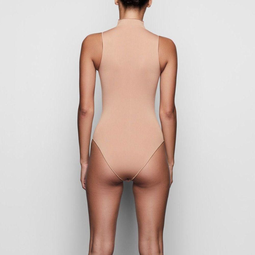 Designer Ct1382a Essential Mock Neck Bodysuit With Snaps Tiger Eye Size S / US 4 / IT 40 - 2 Thumbnail
