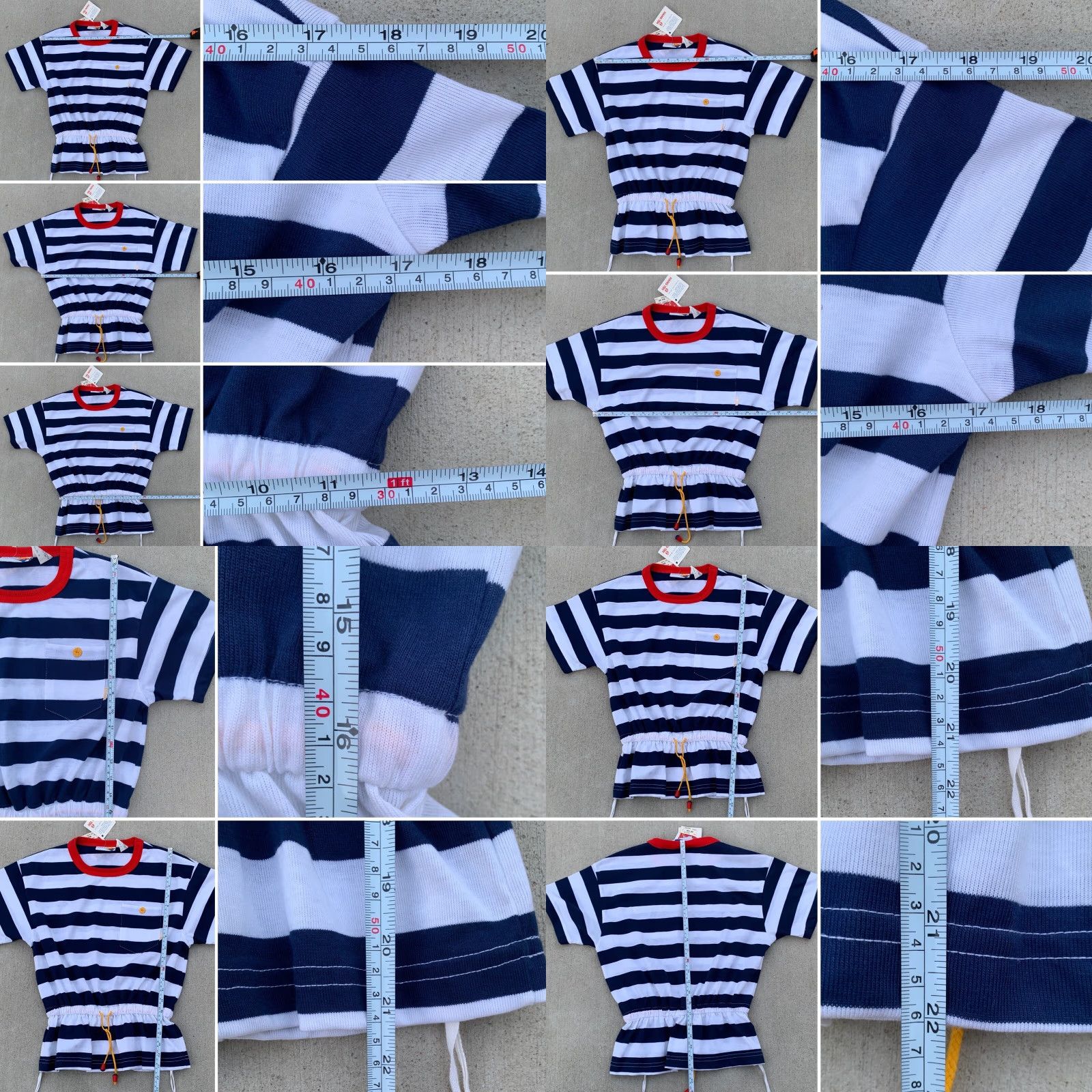 Hang Ten VINTAGE Hang Ten Top Striped Pocket T-Shirt Made In USA Draw String Waist 80s S Size S / US 4 / IT 40 - 8 Thumbnail