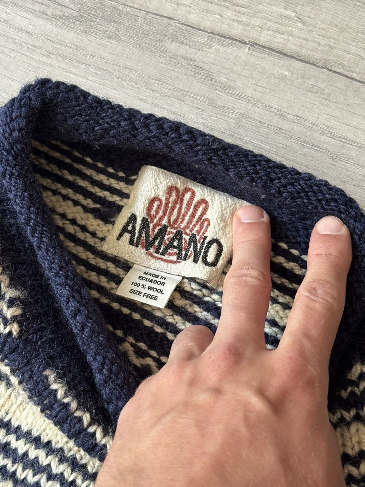 Vintage Vintage Amano Hand Made Rare Knit Sweater Size US L / EU 52-54 / 3 - 4 Thumbnail