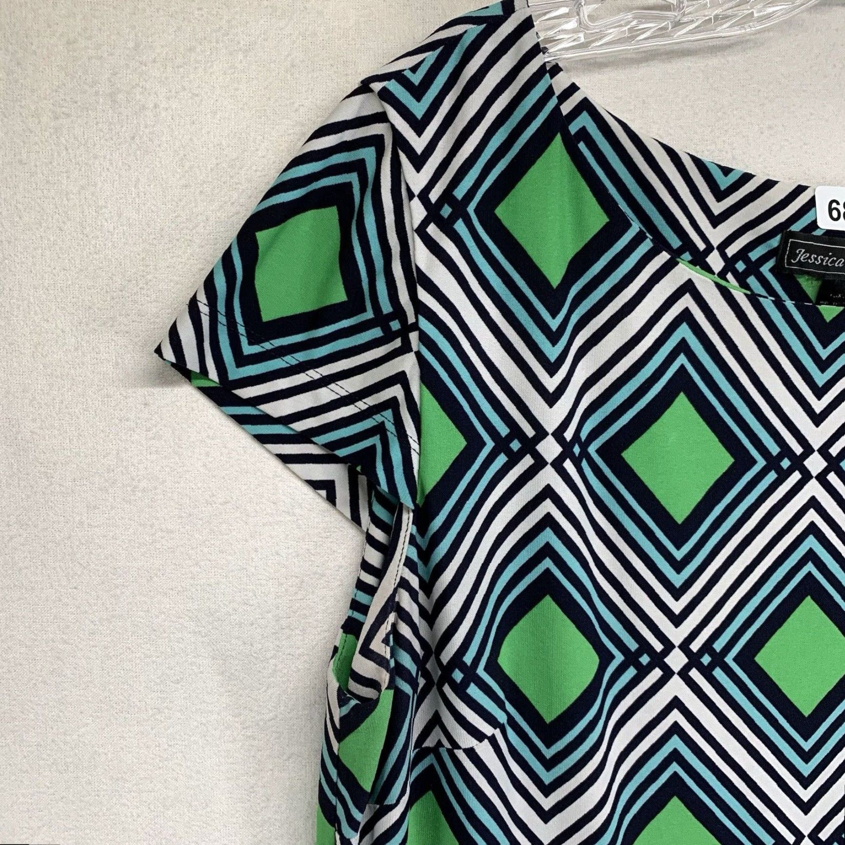 Vintage Jessica Howard Dress Women’s XL All Over Geometrical Print Retro 60s 70s Stretch Size XL / US 12-14 / IT 48-50 - 7 Thumbnail