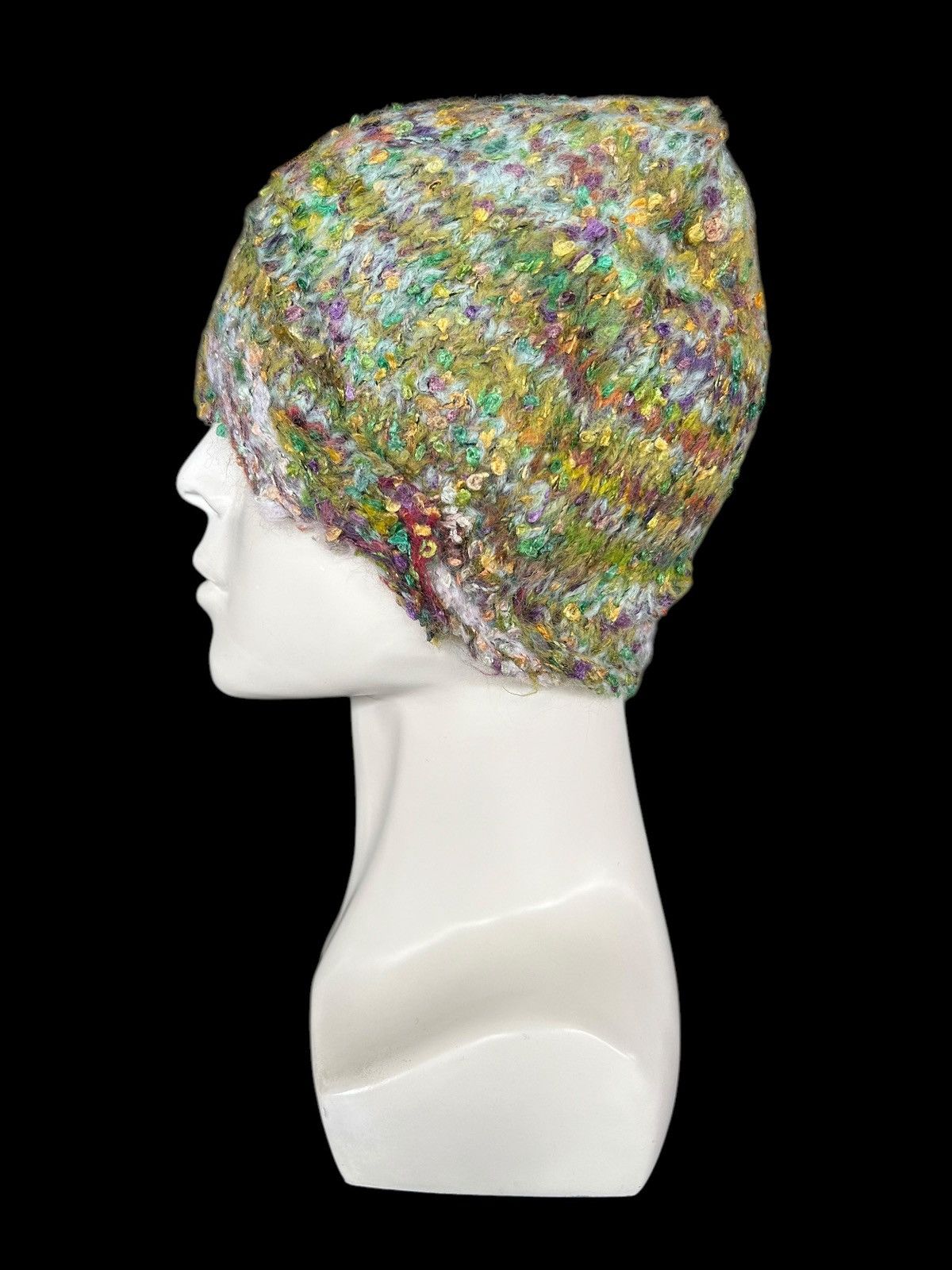 Japanese Brand × Kapital × Vintage Rare Crochet Knitted Handamde Hairy Beanie Hats ☠️☠️ Size ONE SIZE - 2 Thumbnail