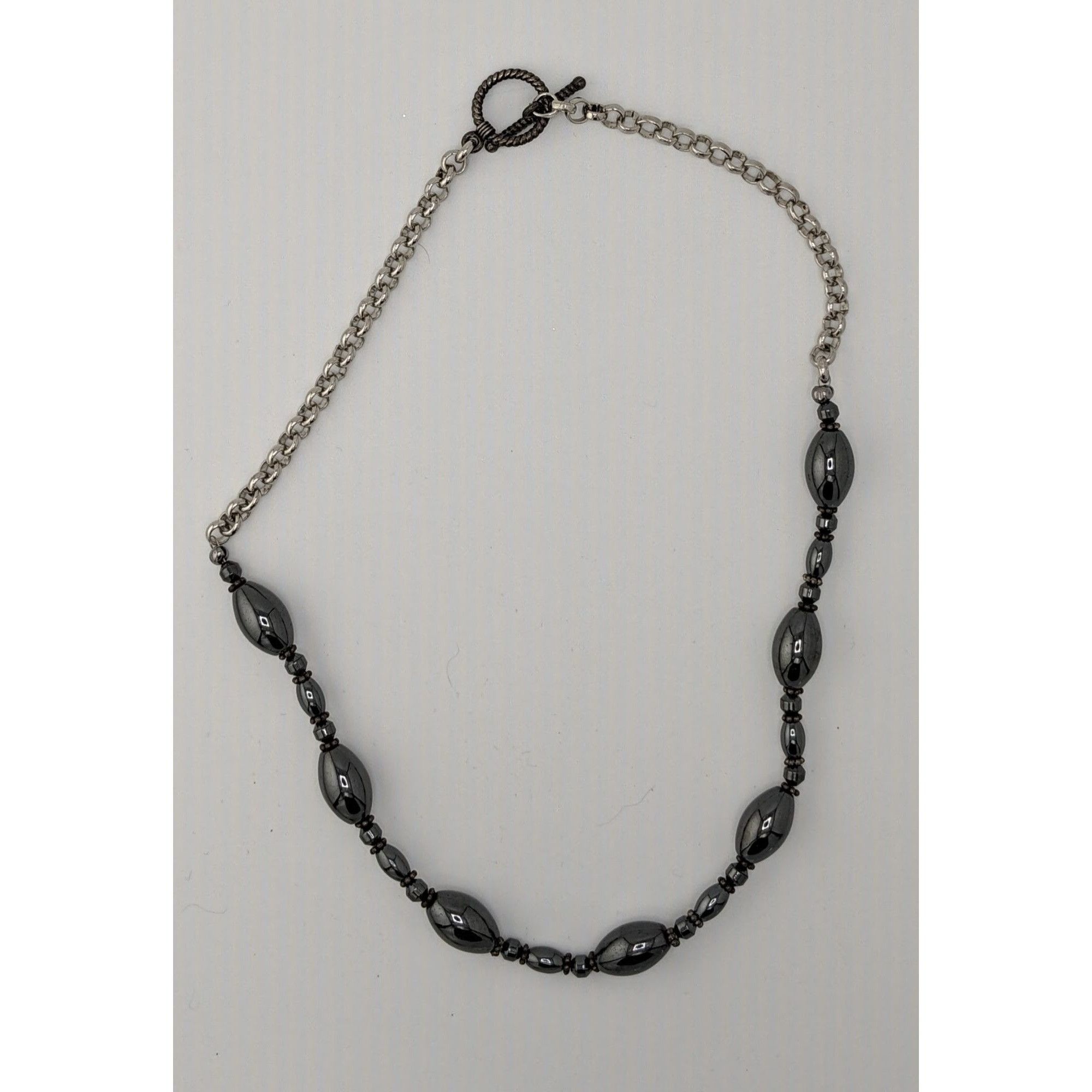 Other Hematite & Silver-Tone Chain Necklace With Toggle Clasp Size ONE SIZE - 5 Thumbnail