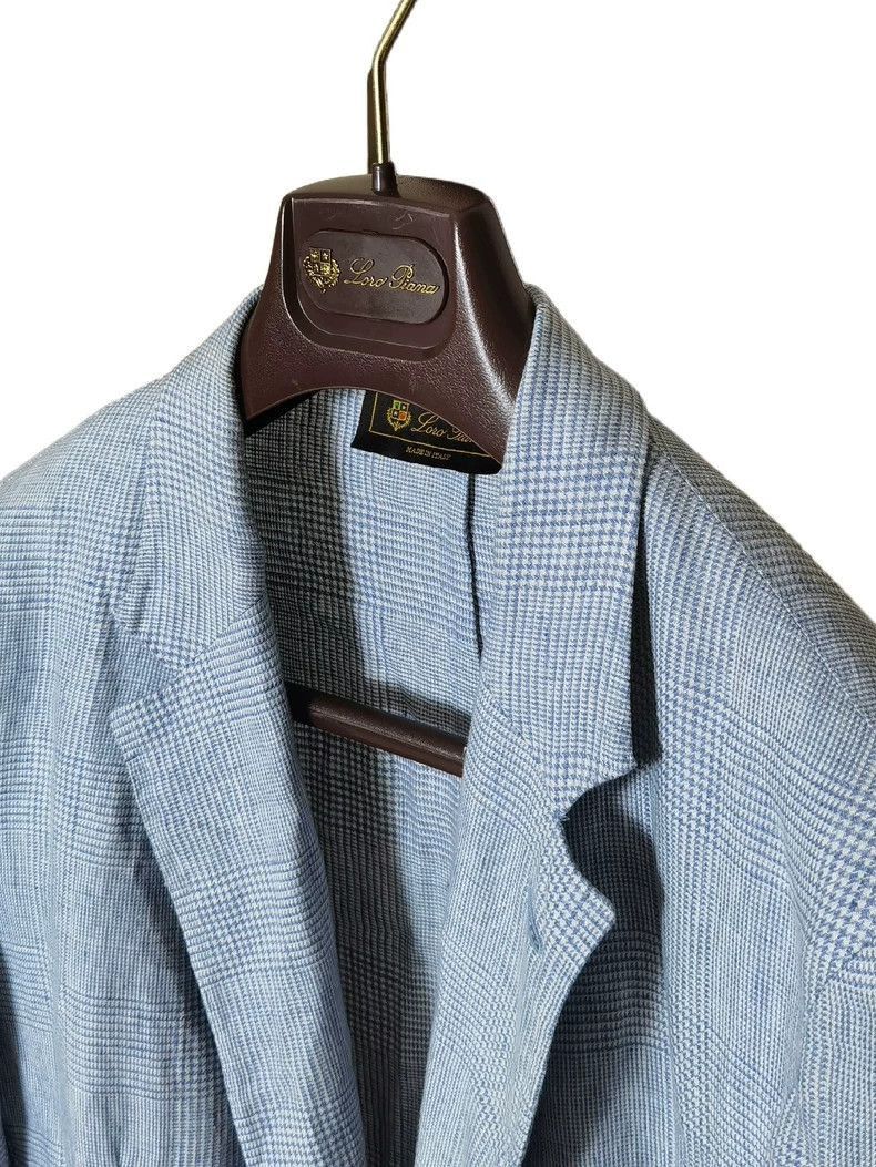 Ermenegildo Zegna Loro Piana Linen Windowpane Blazer-2508 Size US XXL / EU 58 / 5 - 5 Thumbnail