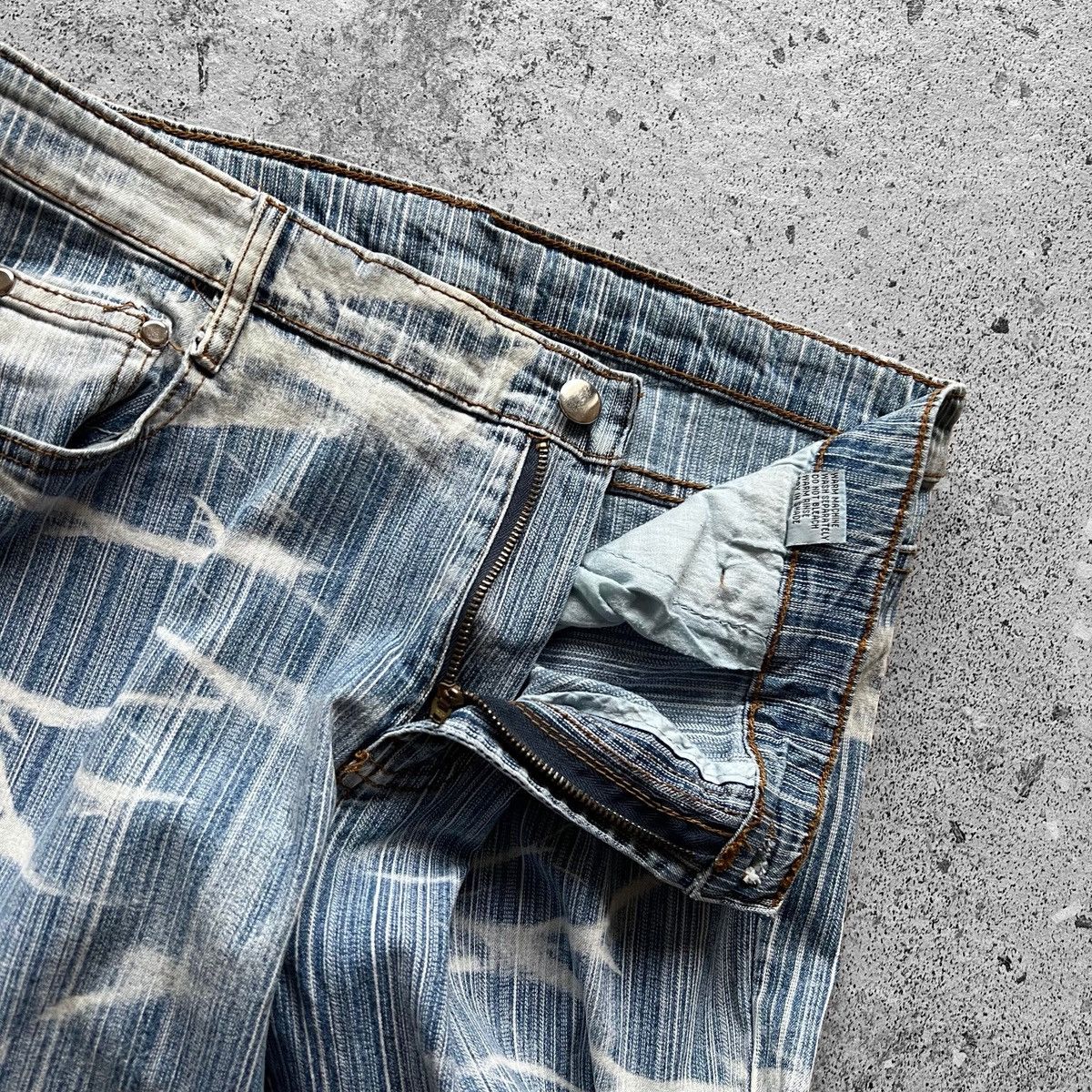 Japanese Brand × Vintage A.N.Y Jeans Womens Vintage Y2K Blue White Flared Wash Size 30" / US 8 / IT 44 - 6 Thumbnail