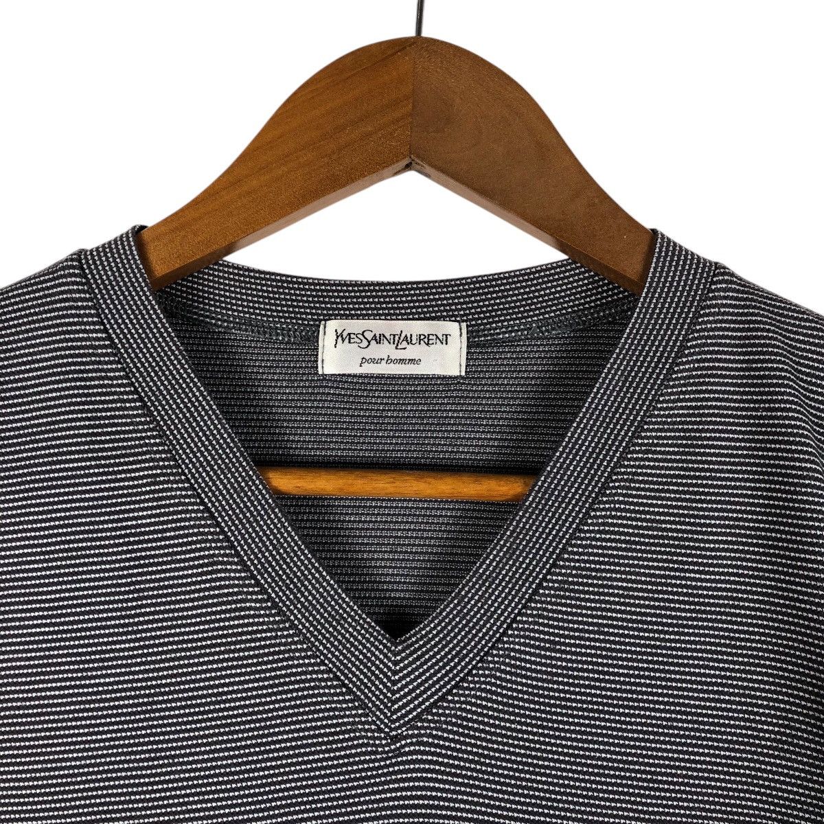 Yves Saint Laurent YSL Yves Saint Laurent Stripe V-neck Shirt Size US M / EU 48-50 / 2 - 5 Thumbnail