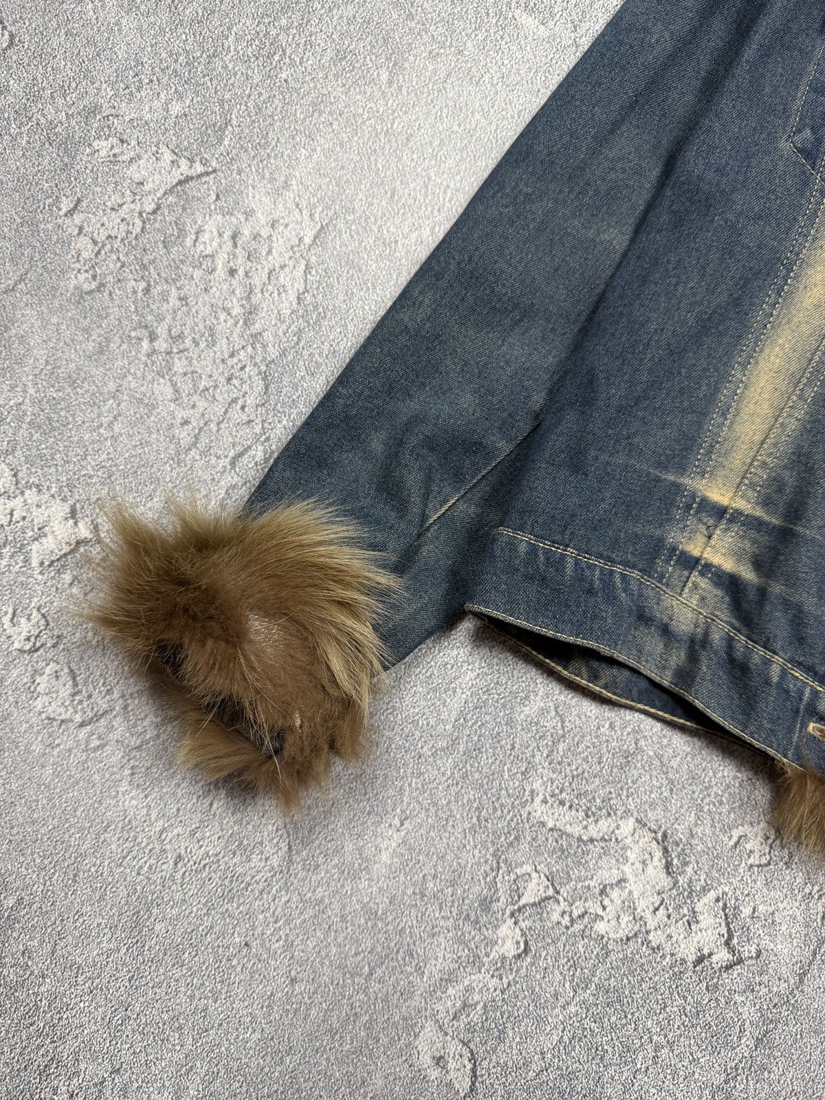 If Six Was Nine Y2K Paris Denim Jacket with Fluffy Fur Size M / US 6-8 / IT 42-44 - 5 Thumbnail
