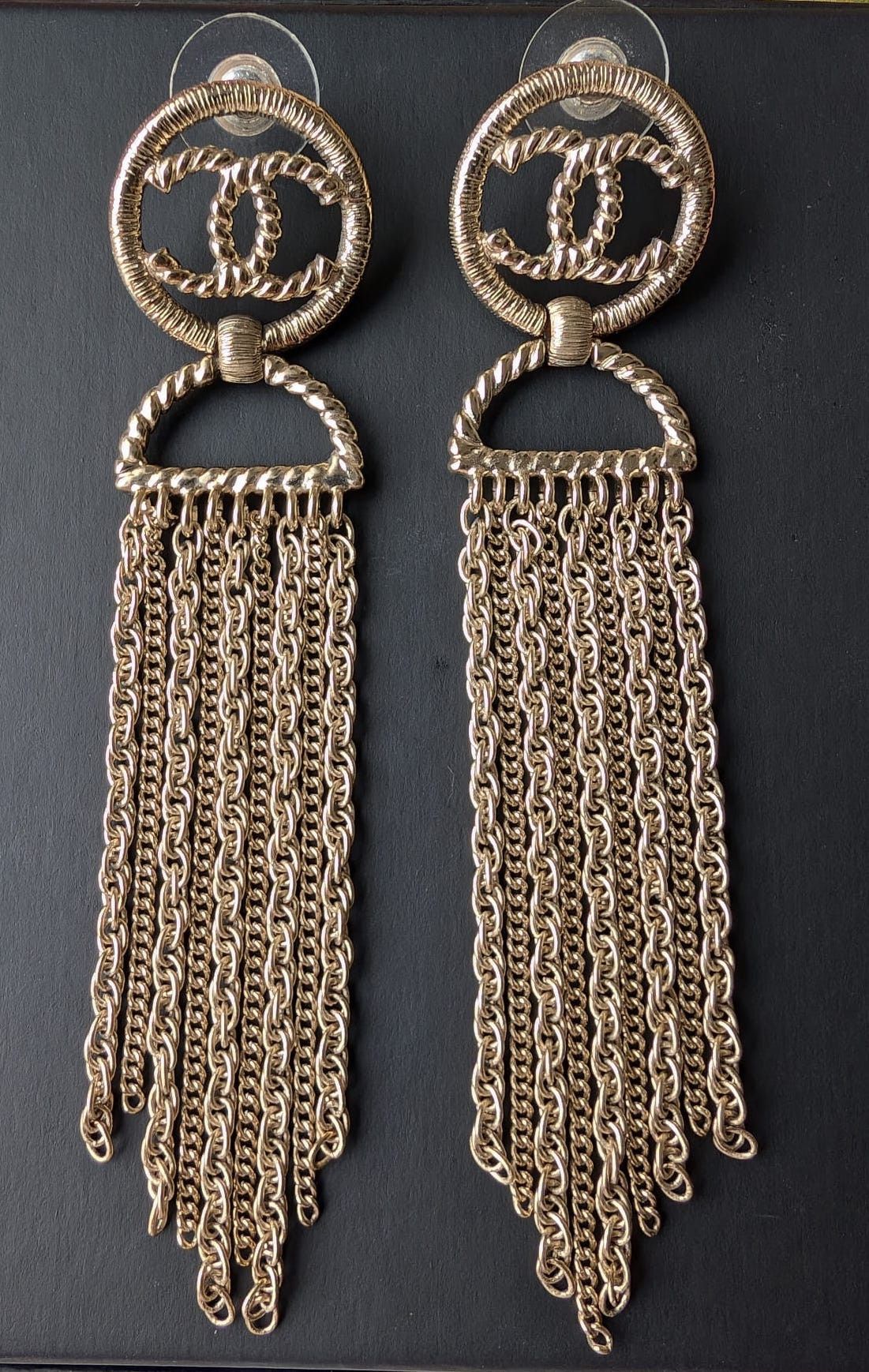 Chanel Chanel CC A16S Chain Long Logo GHW CocoMark Earrings Box Size ONE SIZE - 6 Thumbnail