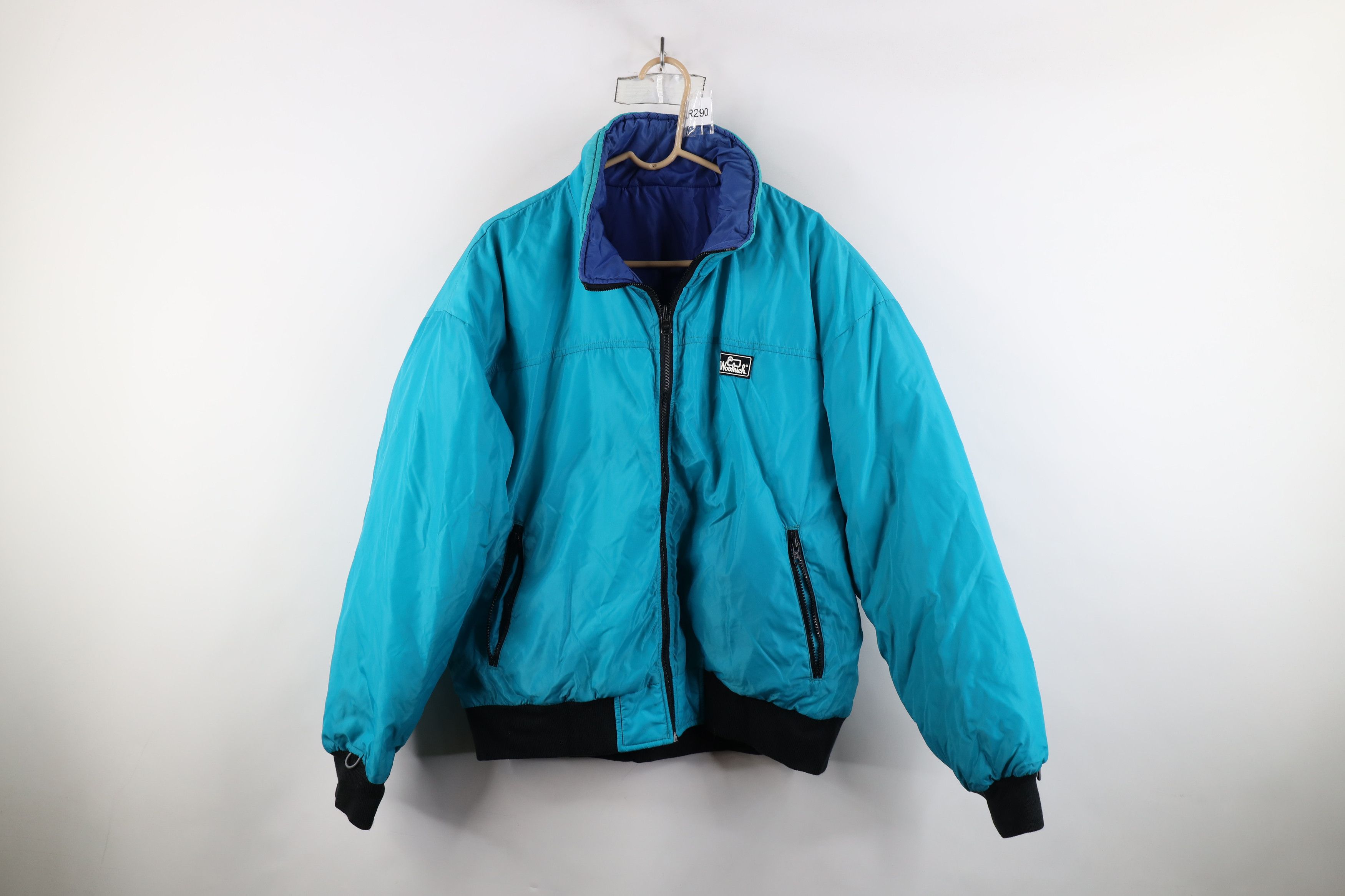 Vintage × Woolrich Woolen Mills Vintage 90s Woolrich Spell Out 2 In 1 Puffer Jacket Red Blue Size US XL / EU 56 / 4 - 11 Thumbnail