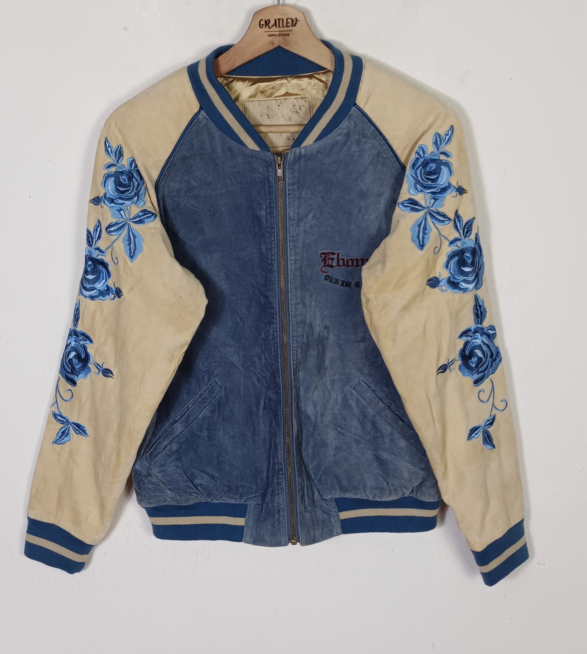 Japanese Brand Vintage Denim Bank Sukajan Embroidery Jacket Size US M / EU 48-50 / 2 - 2 Thumbnail