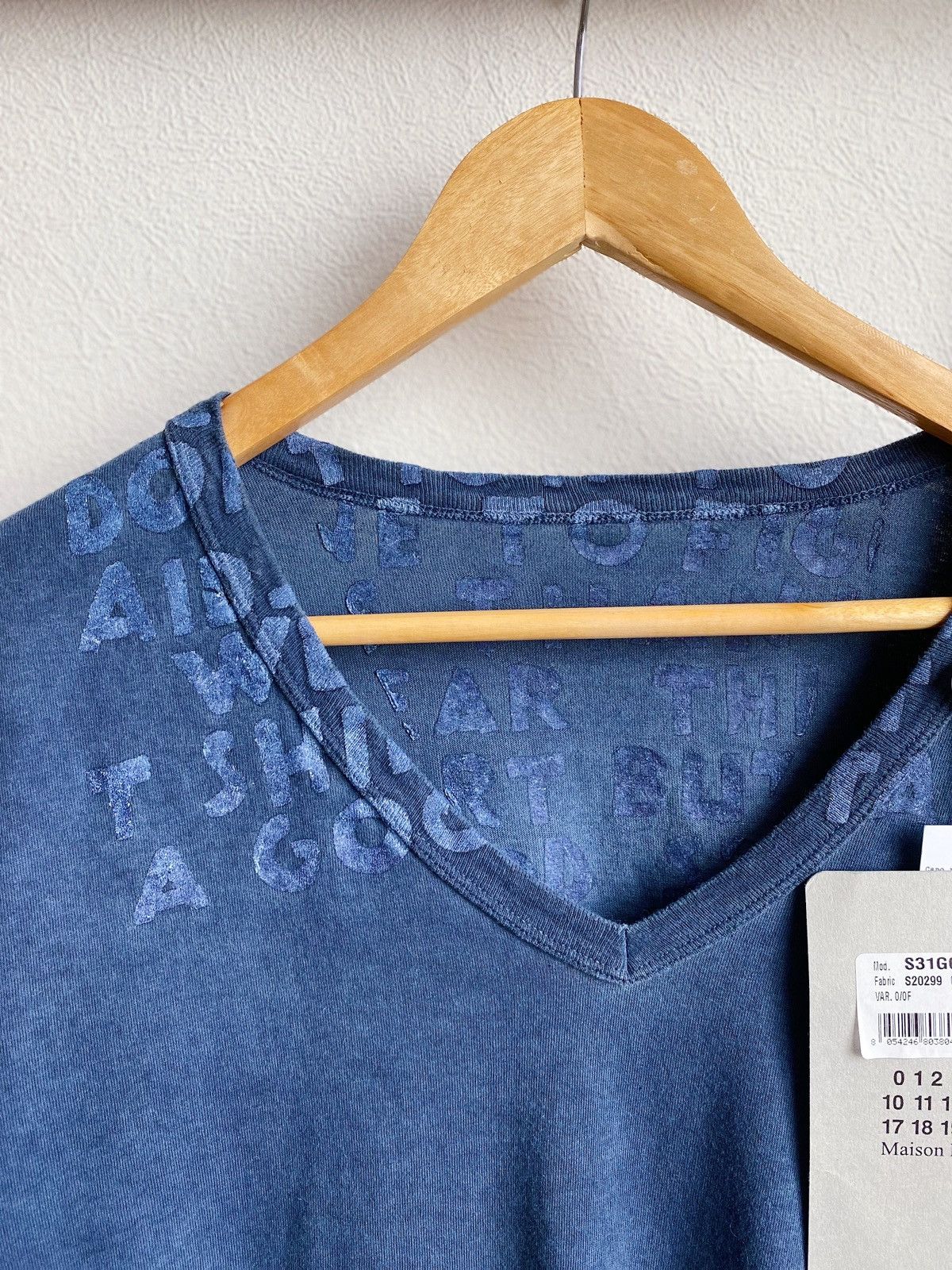 Maison Margiela MAISON MARTIN MARGIELA AIDS garment dyed v- neck t-shirt Size US L / EU 52-54 / 3 - 4 Thumbnail