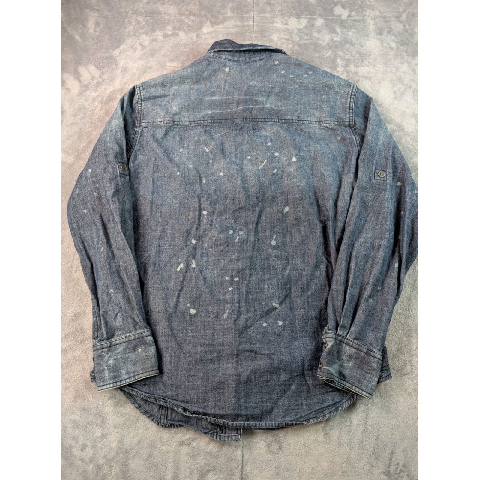 Decree Decree Indigo Dobby Long Sleeve Button-Up Shirt Men M Blue Vintage 90s Workwear Casual Distressed Cotton Chambray/Indigo Dobby/Outdoor Size US M / EU 48-50 / 2 - 5 Thumbnail
