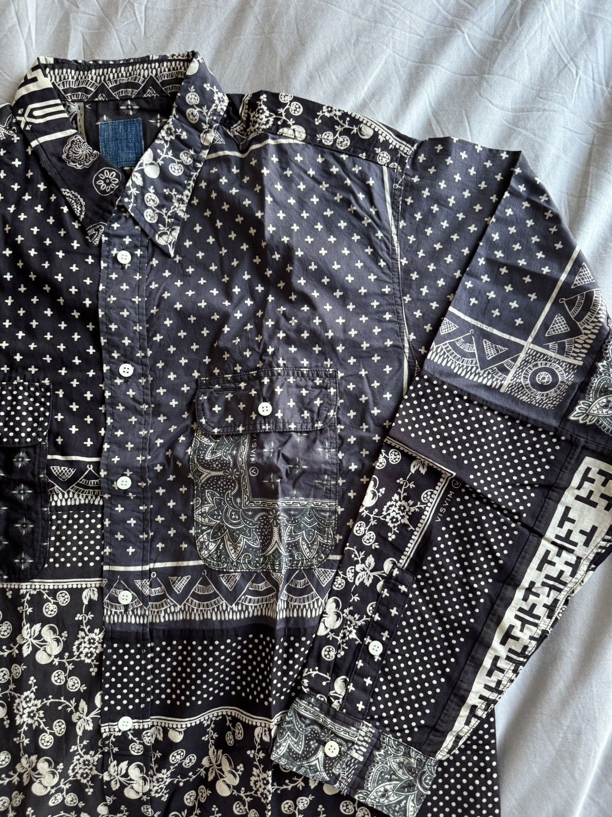 Visvim [New] ICT Visvim Black Bandana mud-dyed L/S shirt Size US XXL / EU 58 / 5 - 3 Thumbnail