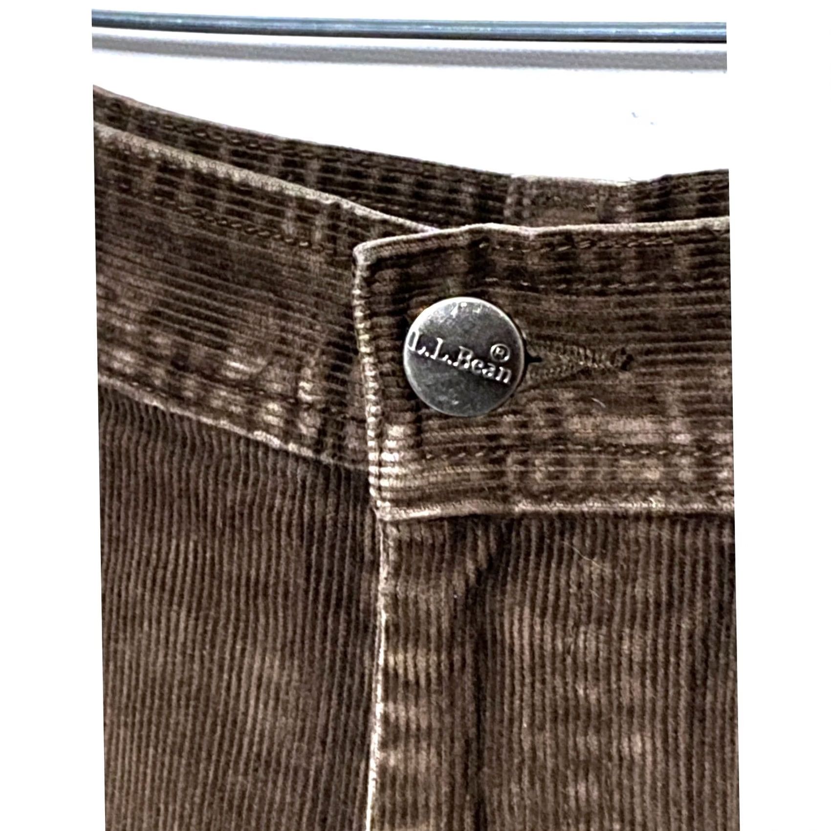 Vintage LL Bean Corduroy Pants Jeans Womens 12 Tall Brown Tapered Leg Stretch Academia Fall VTG Size 34" / US 12 / IT 48 - 3 Thumbnail