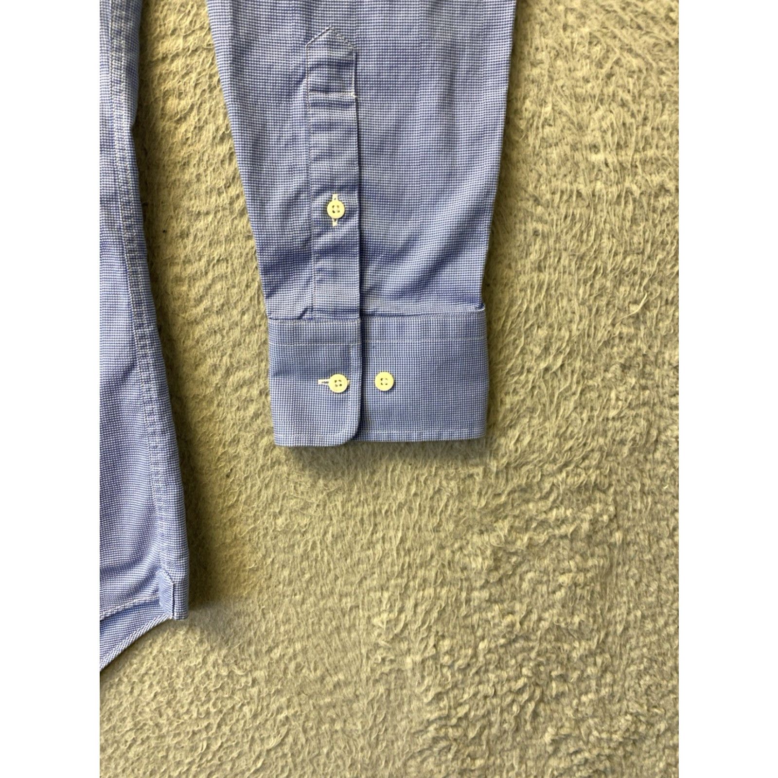 David Donahue DAVID DONAHUE Mens Button Shirt 17 34/35 Blue Cotton Dress Shirt Casual Business Party 17 Neck Spread Collar Barrel Cuff Size US XL / EU 56 / 4 - 6 Thumbnail