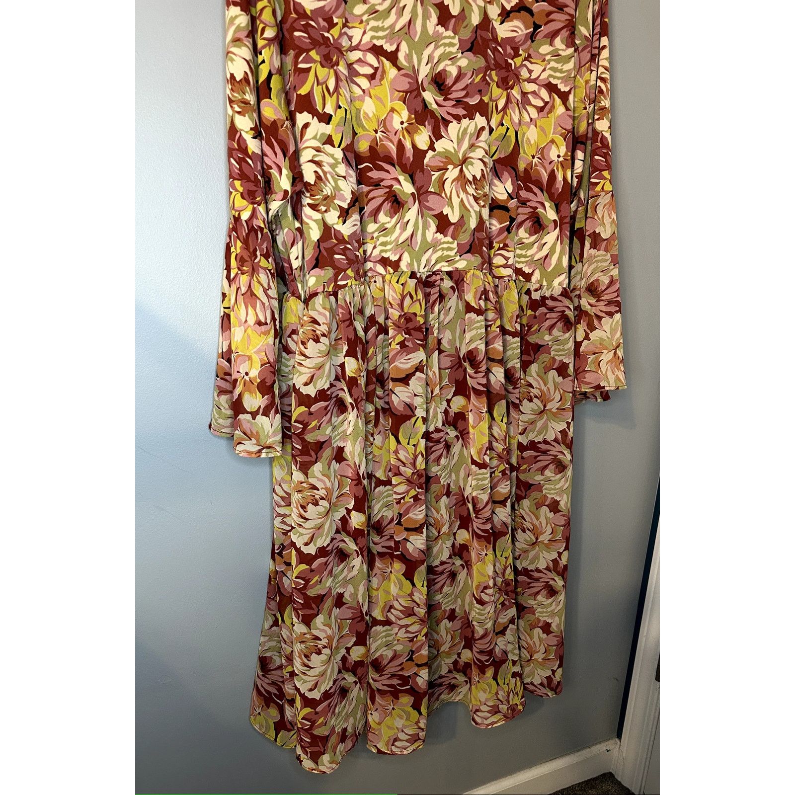 Other NWT Torrid Floral V-Neck Chiffon Mini Dress Orange 4X Size 4XL / US 24-26 - 7 Thumbnail