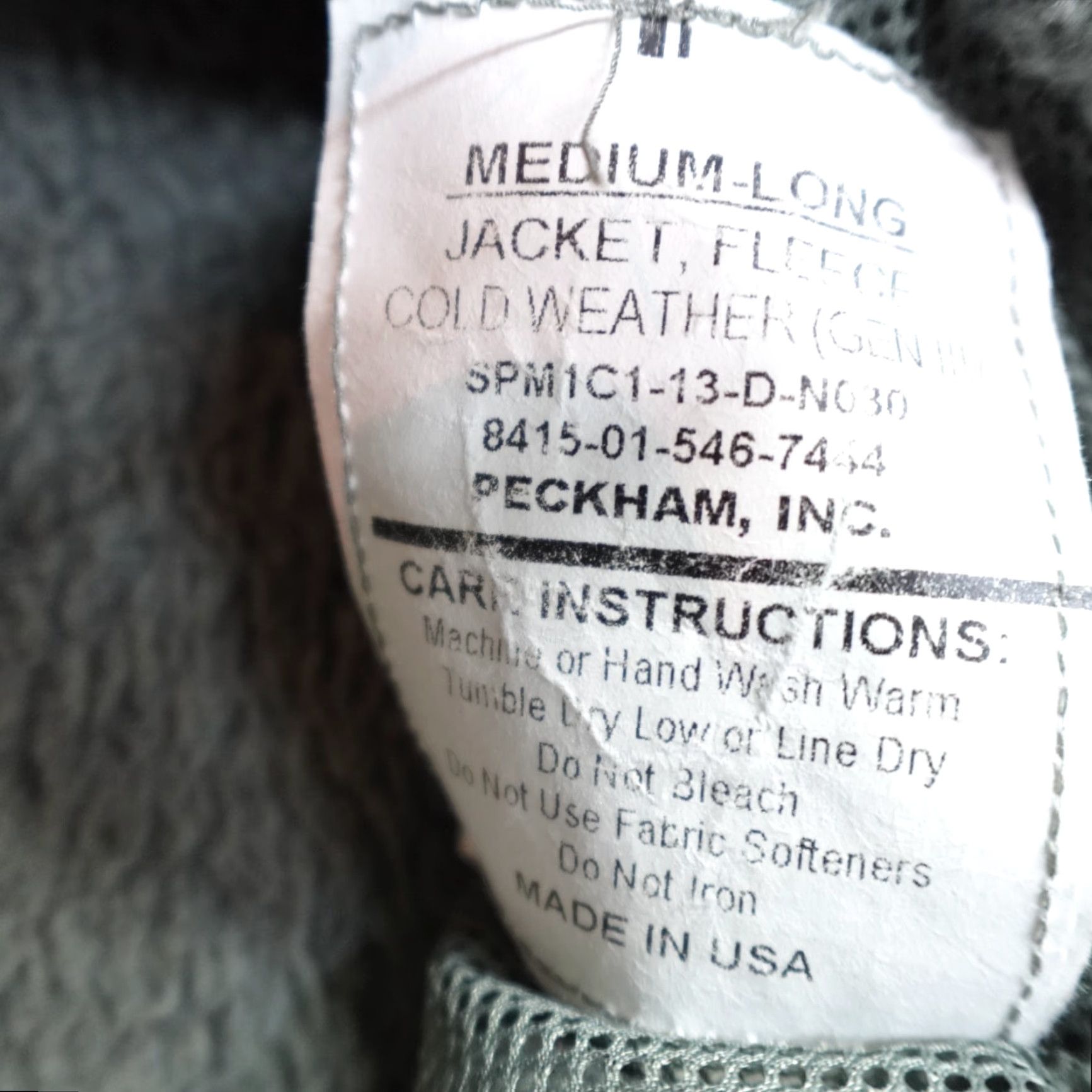Vintage Peckham Jacket Green Fleece Military Jacket Zip Mid-Length Men M Regular United States USA Size US M / EU 48-50 / 2 - 7 Thumbnail