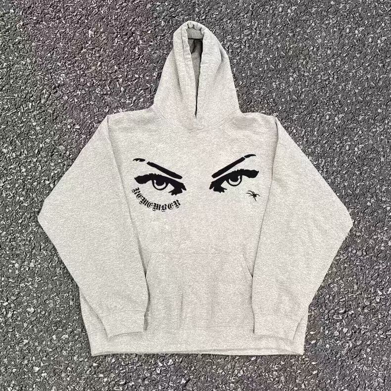Japanese Brand × Vintage Eye print gray washed vintage cotton hoodie Size US L / EU 52-54 / 3 - 1 Thumbnail