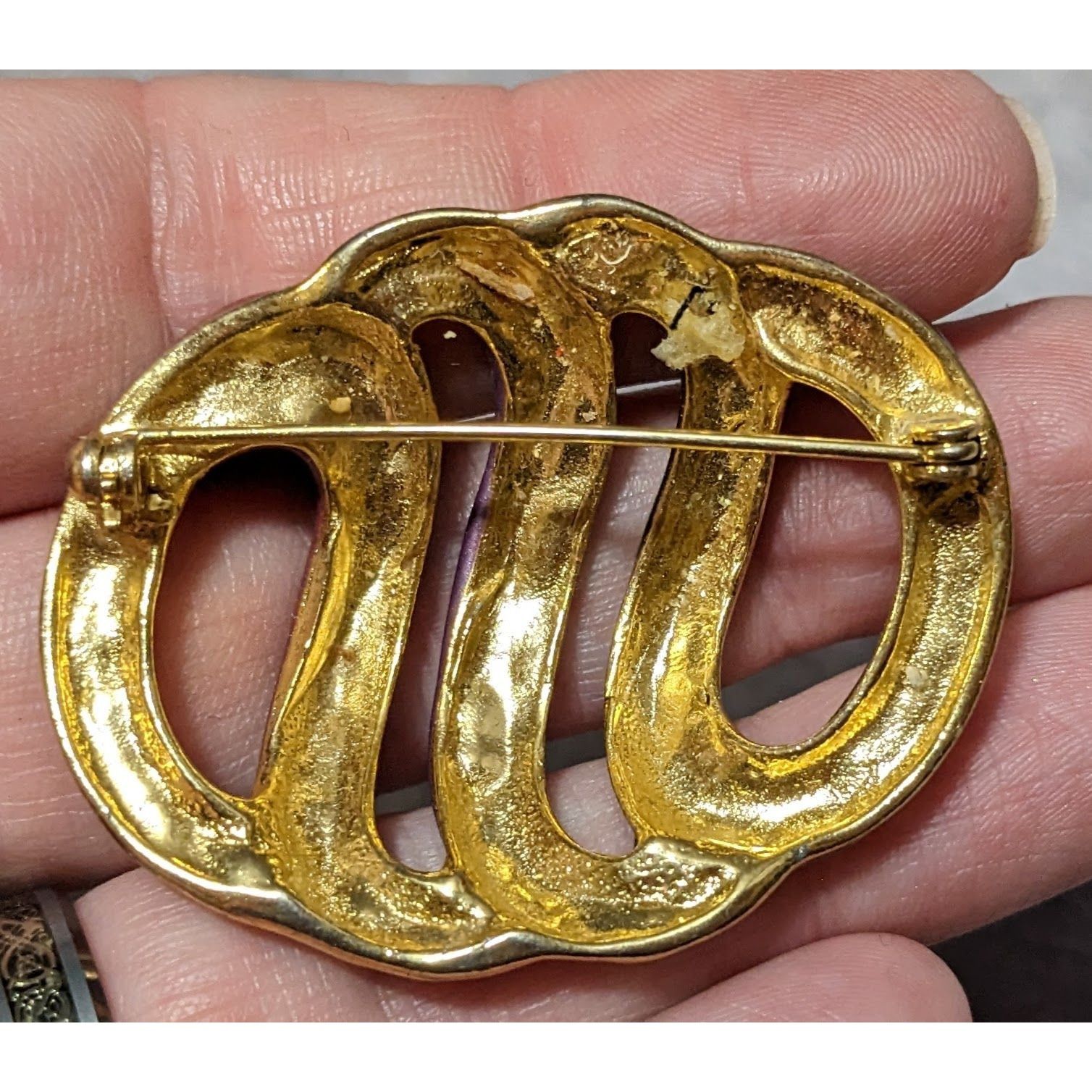 Other Vintage Abstract Pink And Purple Shimmer Enamel Brooch Size ONE SIZE - 7 Thumbnail
