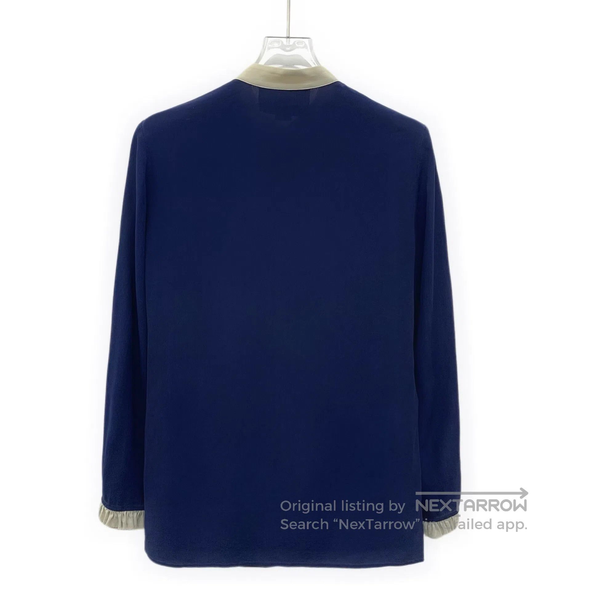 Gucci Guicci Dark blue lace design mulberry silk single-breasted Size XS / US 0-2 / IT 36-38 - 2 Thumbnail