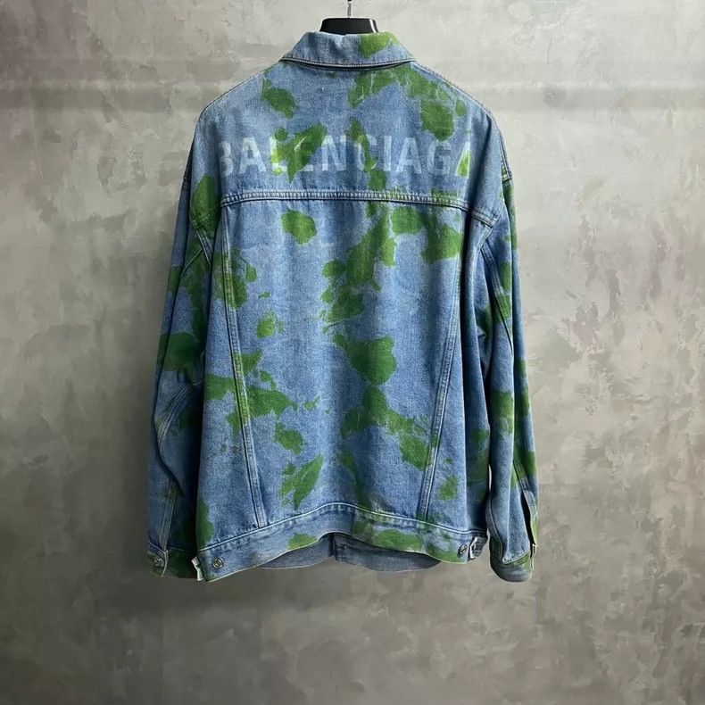 Balenciaga Balenciaga size 34 Blue plant logo denim jacket jacket Size XS / US 0-2 / IT 36-38 - 2 Thumbnail