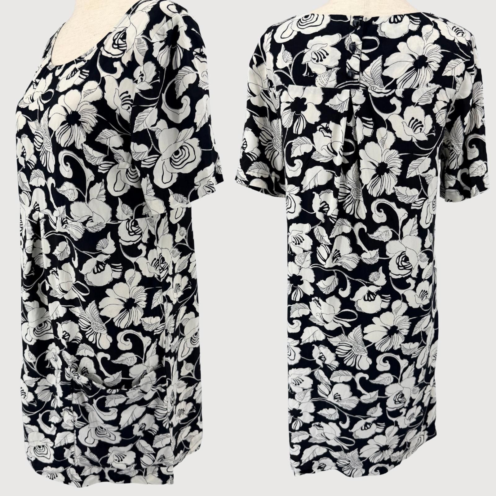 Other Anthropologie Maeve Zola Floral Shift Dress Black Ivory 2 Size XS / US 0-2 / IT 36-38 - 3 Thumbnail