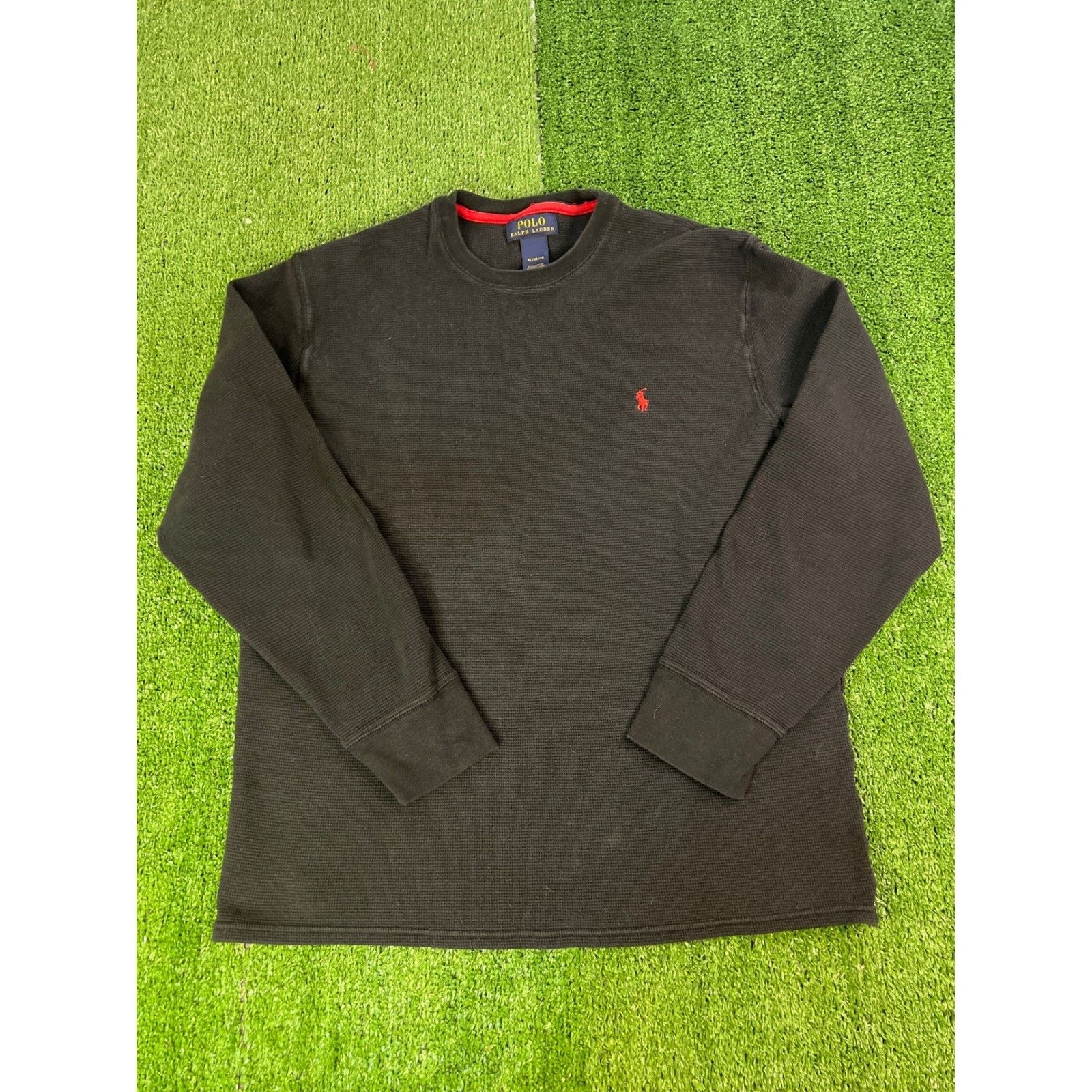 Polo Ralph Lauren Polo Ralph Lauren Mens Black Waffle Knit Thermal XL Size US XL / EU 56 / 4 - 1 Thumbnail