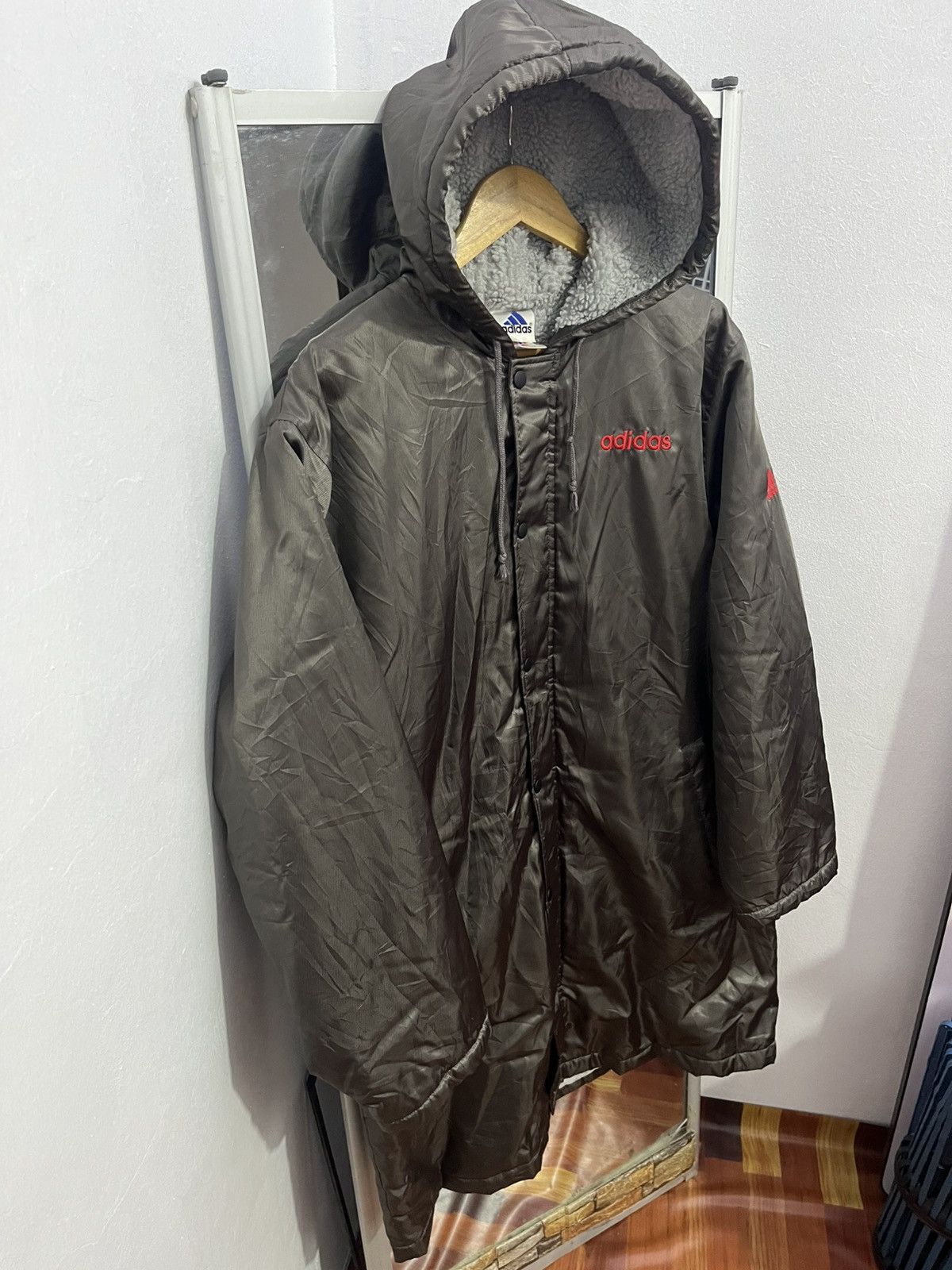Adidas Vintage Y2K Adidas Sherpa Lined Hooded Parka Coat Size US L / EU 52-54 / 3 - 2 Thumbnail