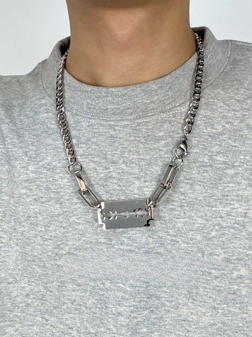 Jewelry × Vintage Hip hop fashion punk men's titanium steel necklace Size ONE SIZE - 3 Thumbnail