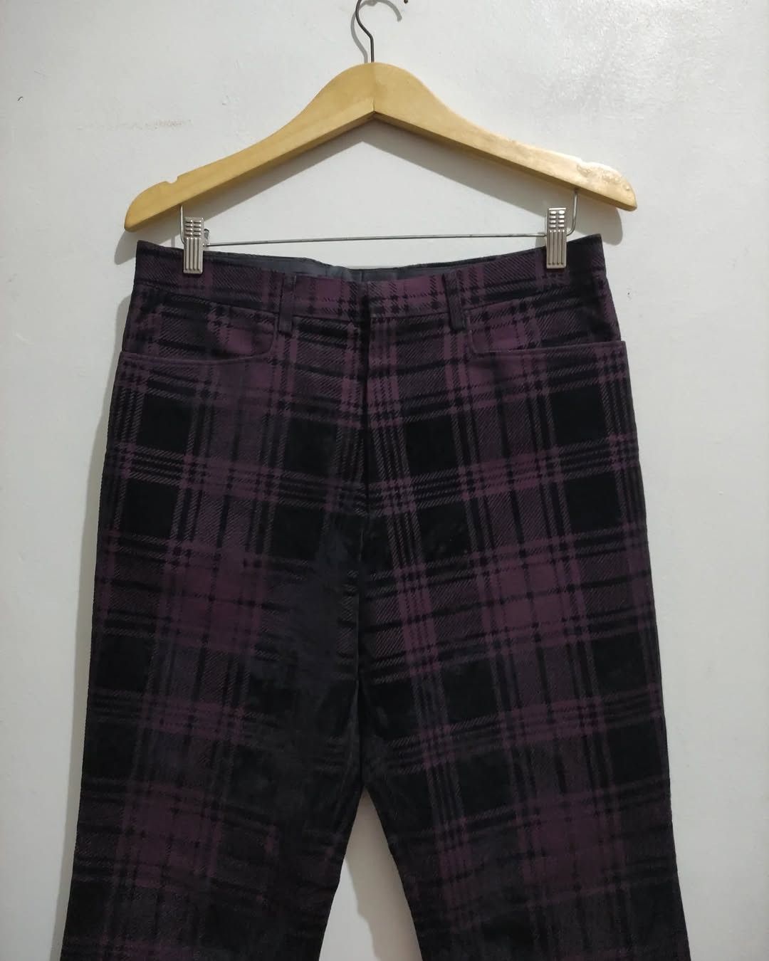 Japanese Brand × Nicole Club Vintage Monsieur Nicole Plaid Velvet Trouser pants Size US 32 / EU 48 - 13 Thumbnail