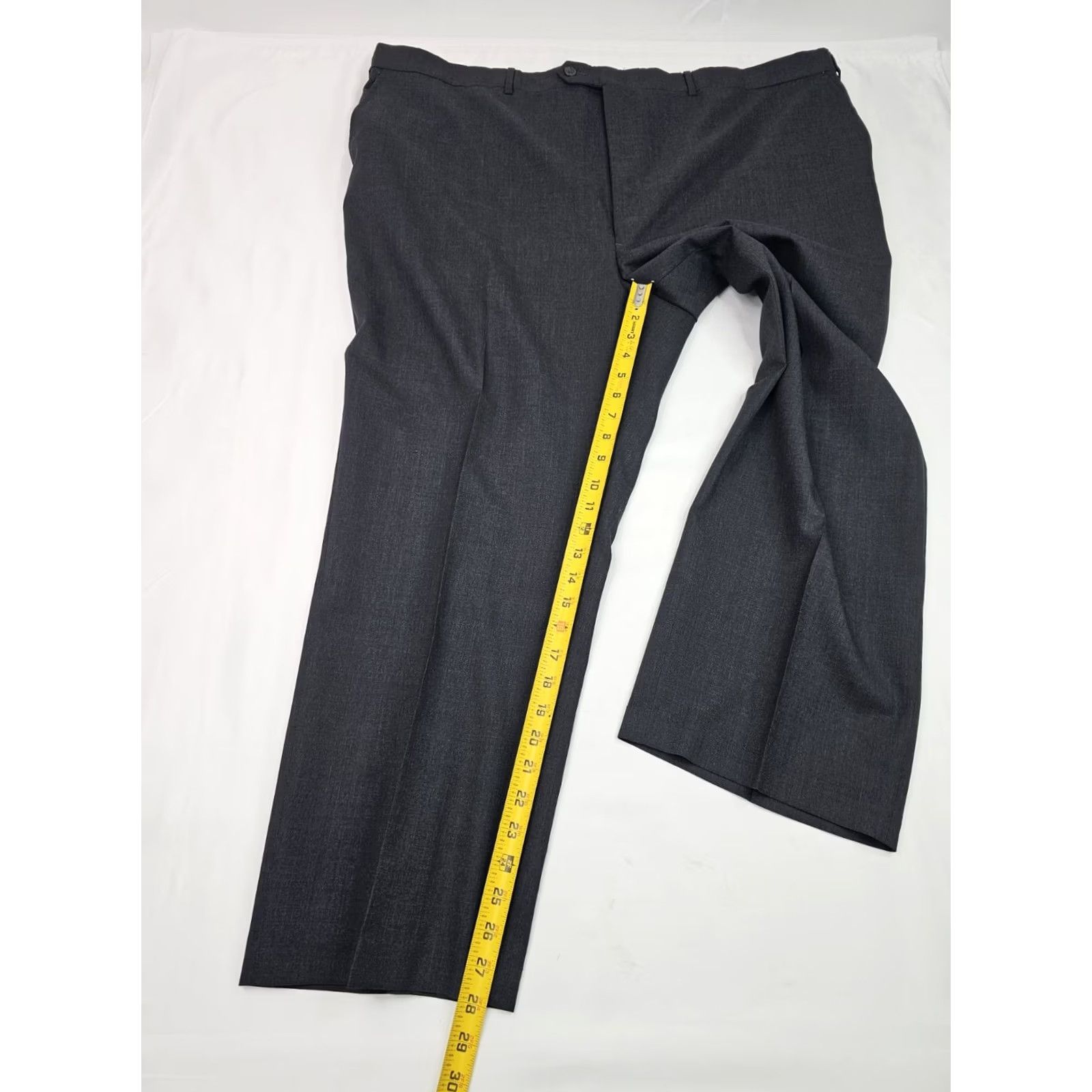 Stafford Stafford Dress Mens 48 Gray Worsted Wool Flat Front Straight Pants Men Fits 48x28 Size US 32 / EU 48 - 3 Thumbnail
