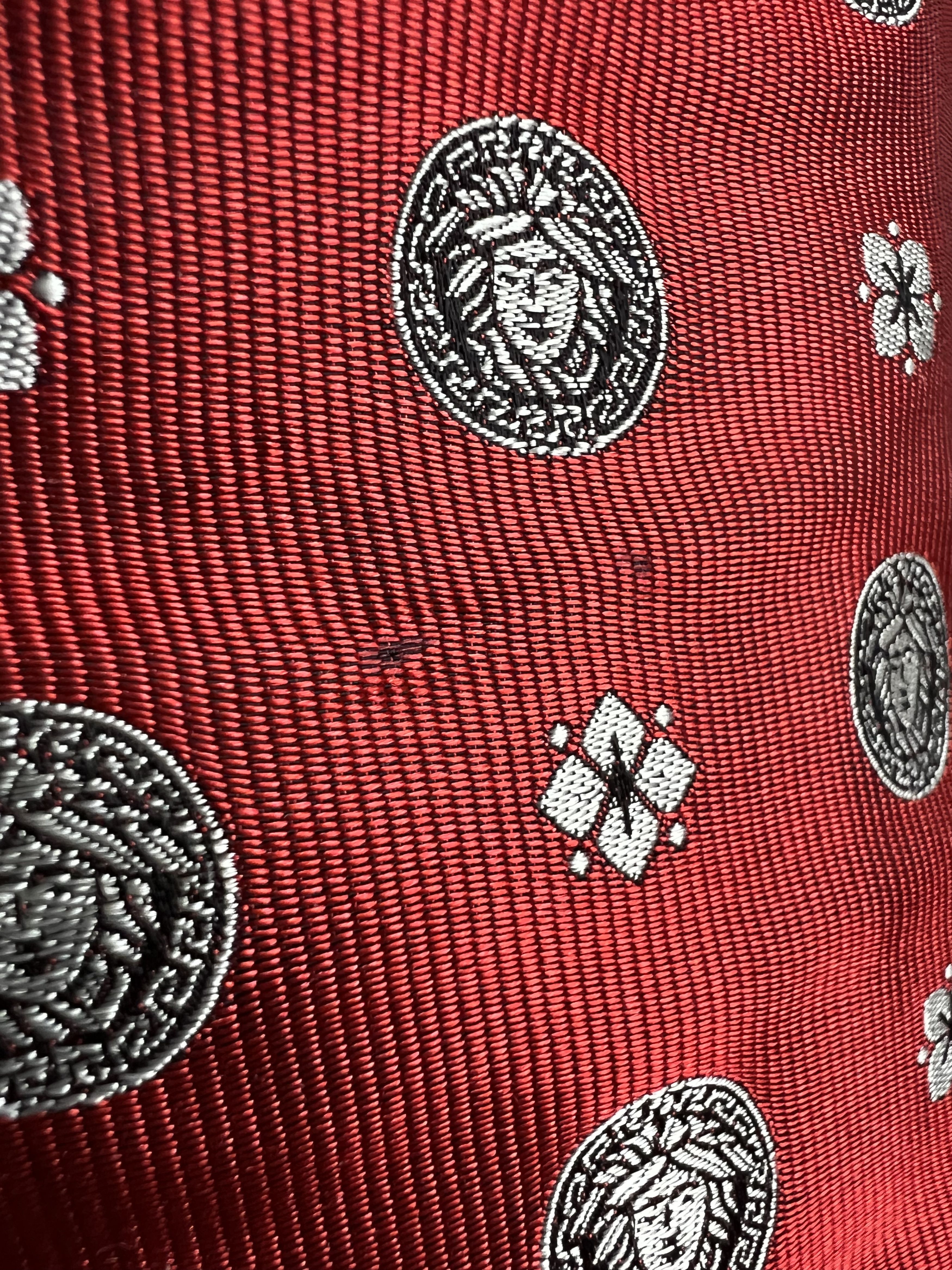Versace Classic V2 Medusa Logo Full Print Silk Blazer US6