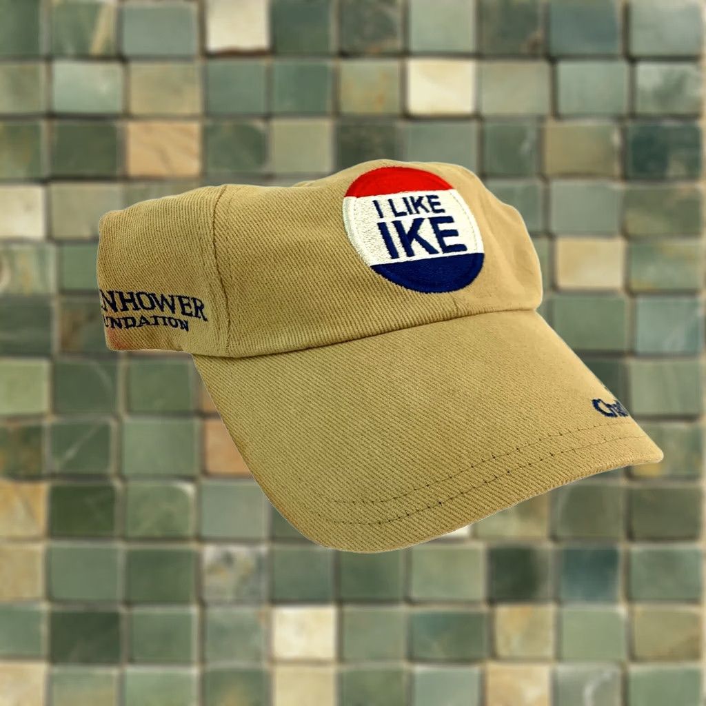 Vintage I Like Ike Charter Member Eisenhower Foundation Beige Strapback Dad Hat Cap Mens One Size Beige Strapback Cap Size ONE SIZE - 1 Thumbnail